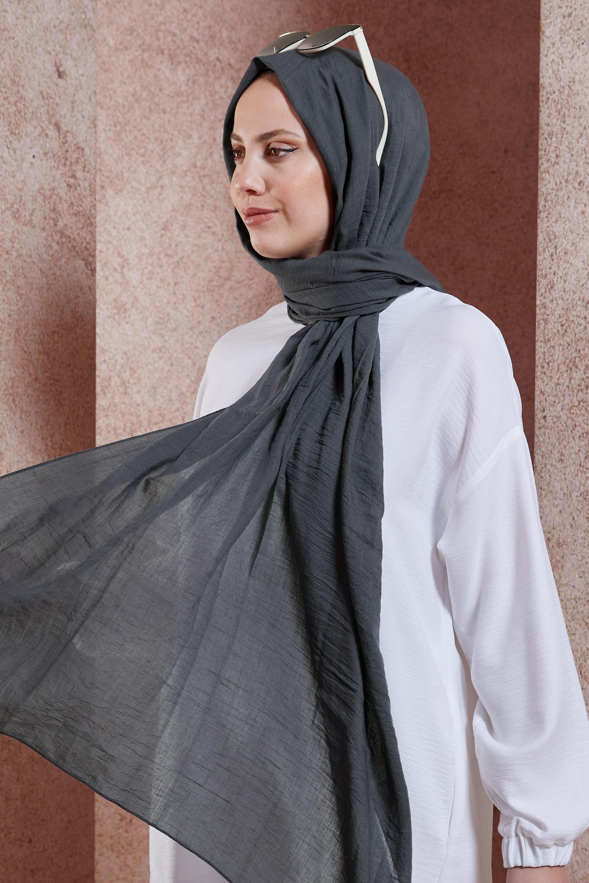 Tesettür giyim GRİ ALVİNA ŞAL 8436