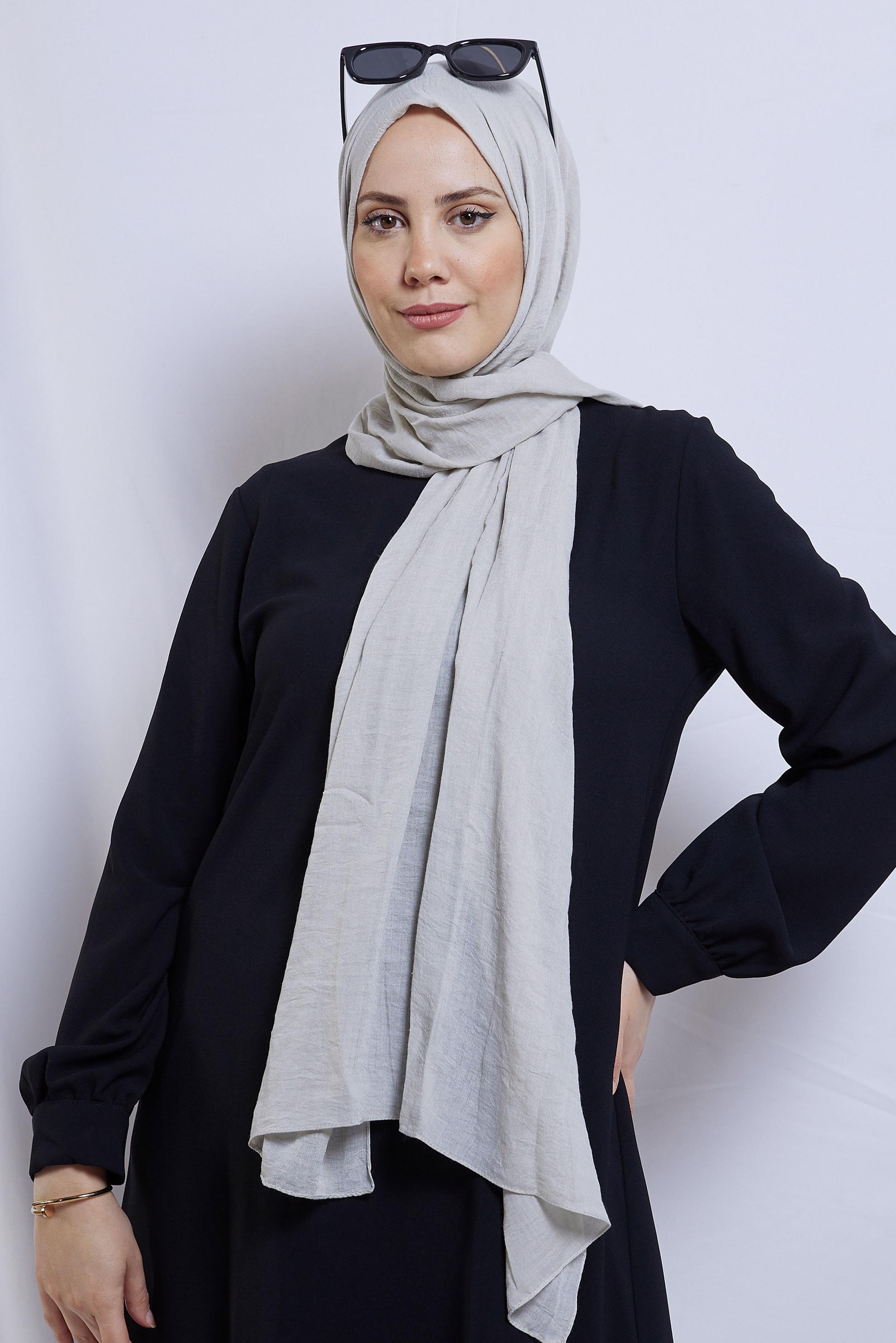 Tesettür giyim BEJ ALVİNA ŞAL 8436