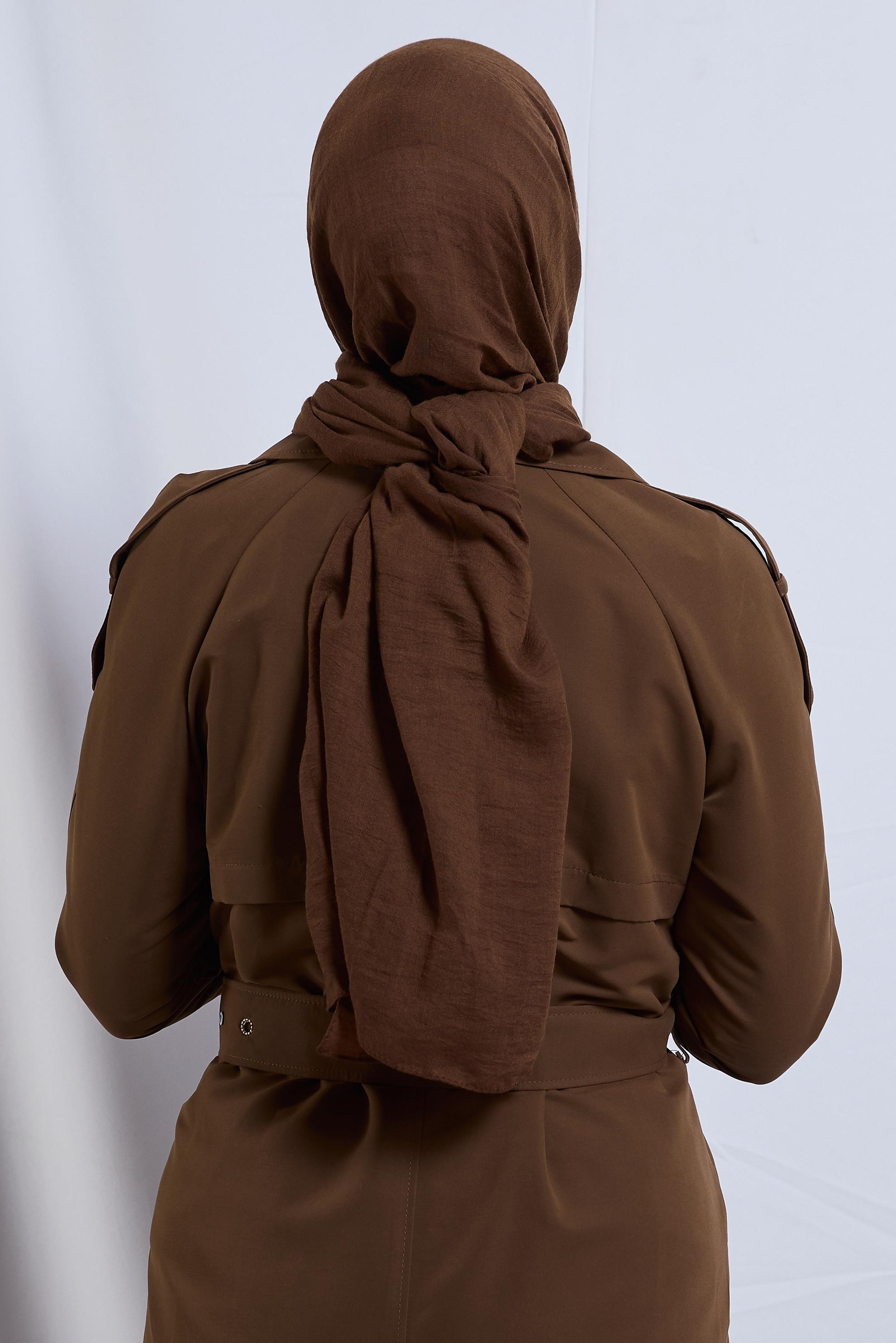 Tesettür giyim KAHVE ALVİNA ŞAL 8436