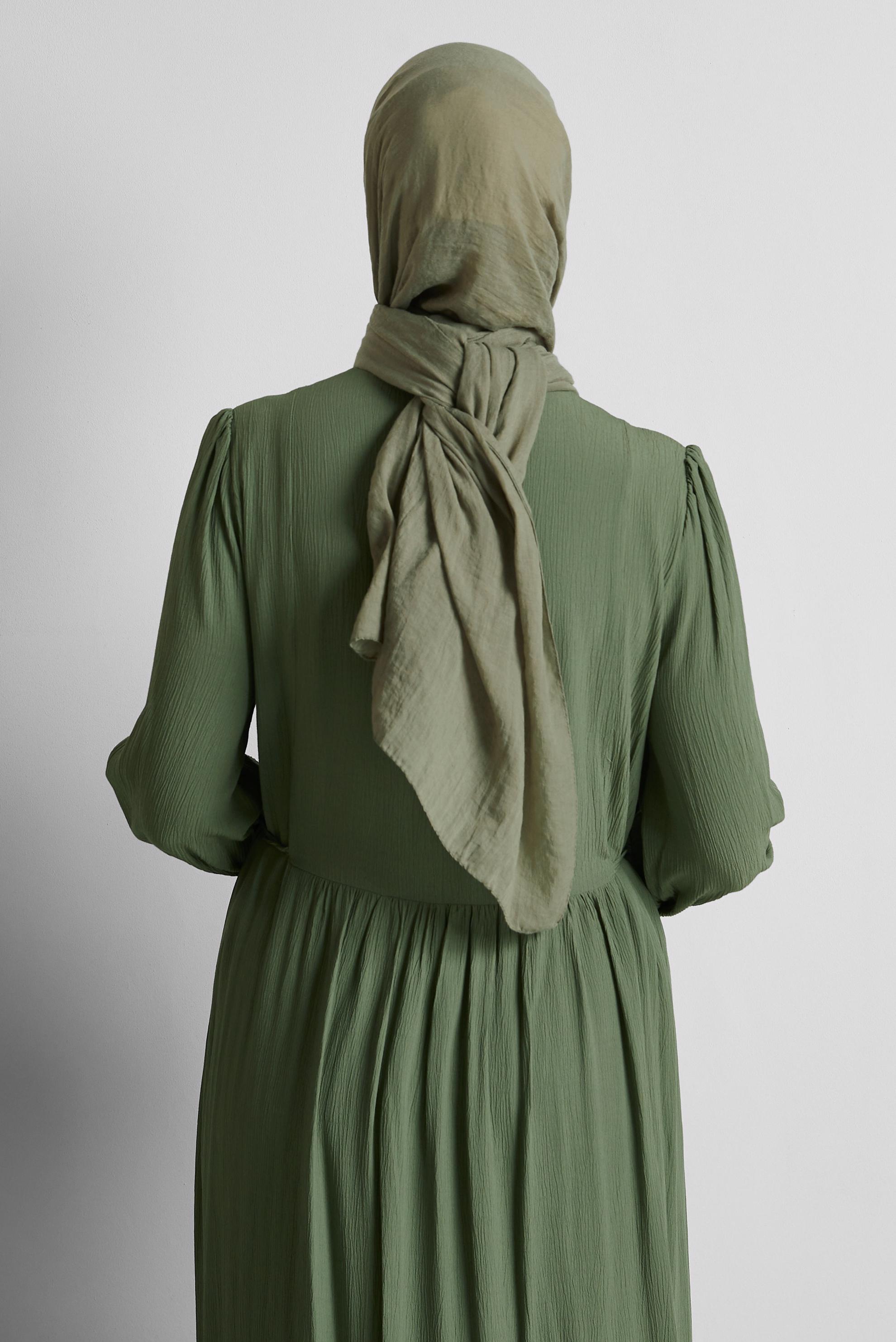 Tesettür giyim YEŞİL ALVİNA ŞAL 8436