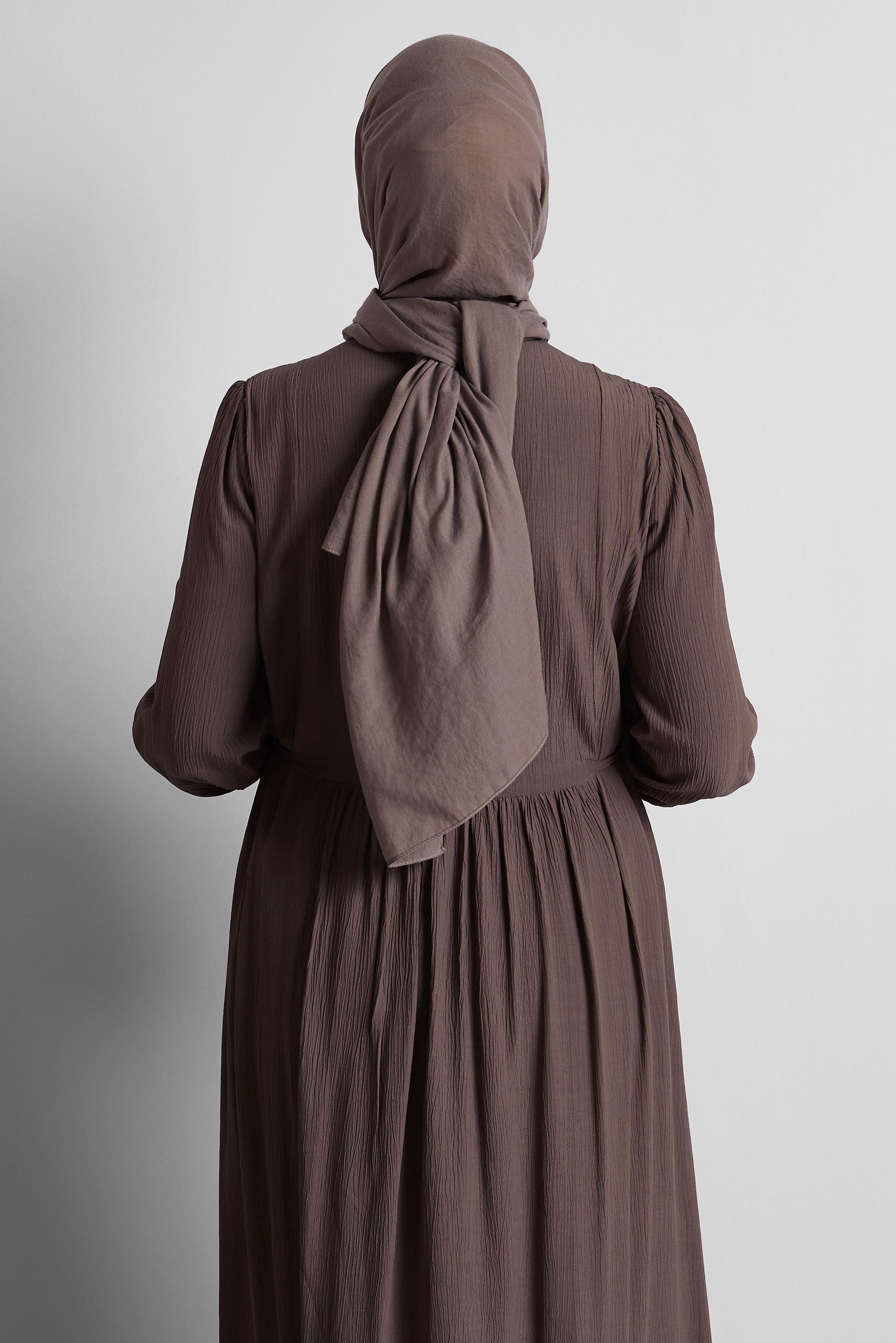 Tesettür giyim VİZON ALVİNA ŞAL 8436