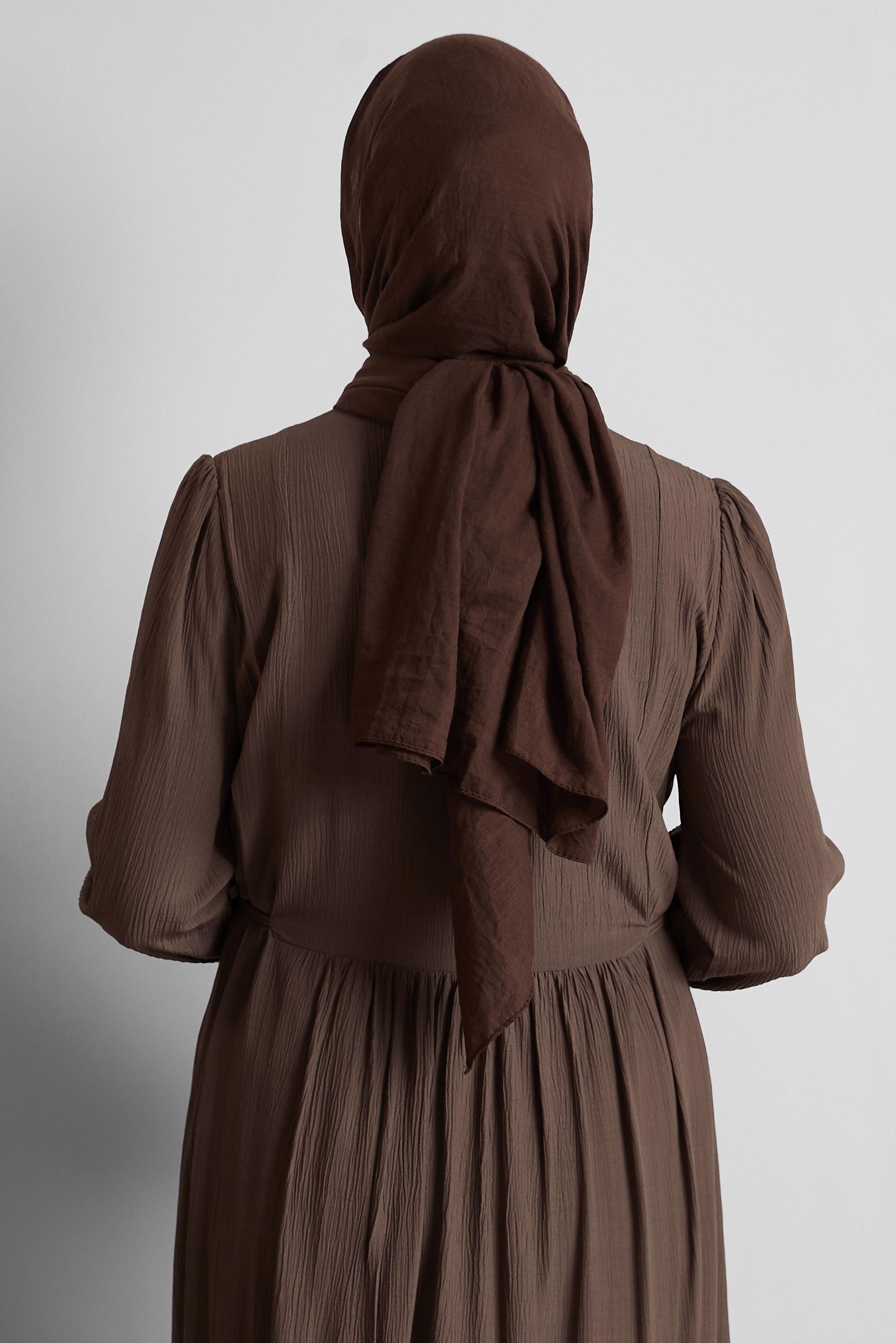 Tesettür giyim KAHVE ALVİNA ŞAL 8436