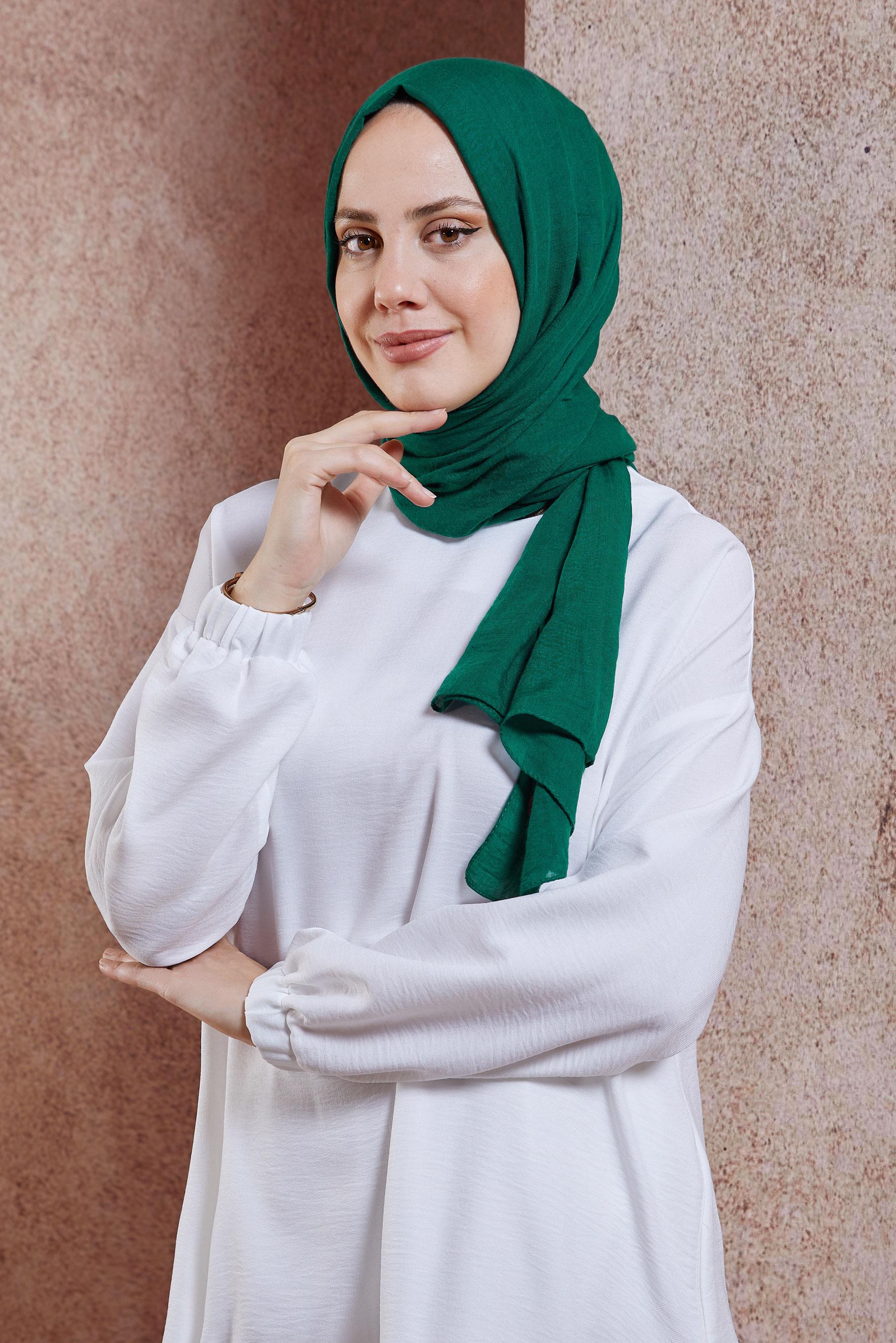 Tesettür giyim YEŞİL ALVİNA ŞAL 8436