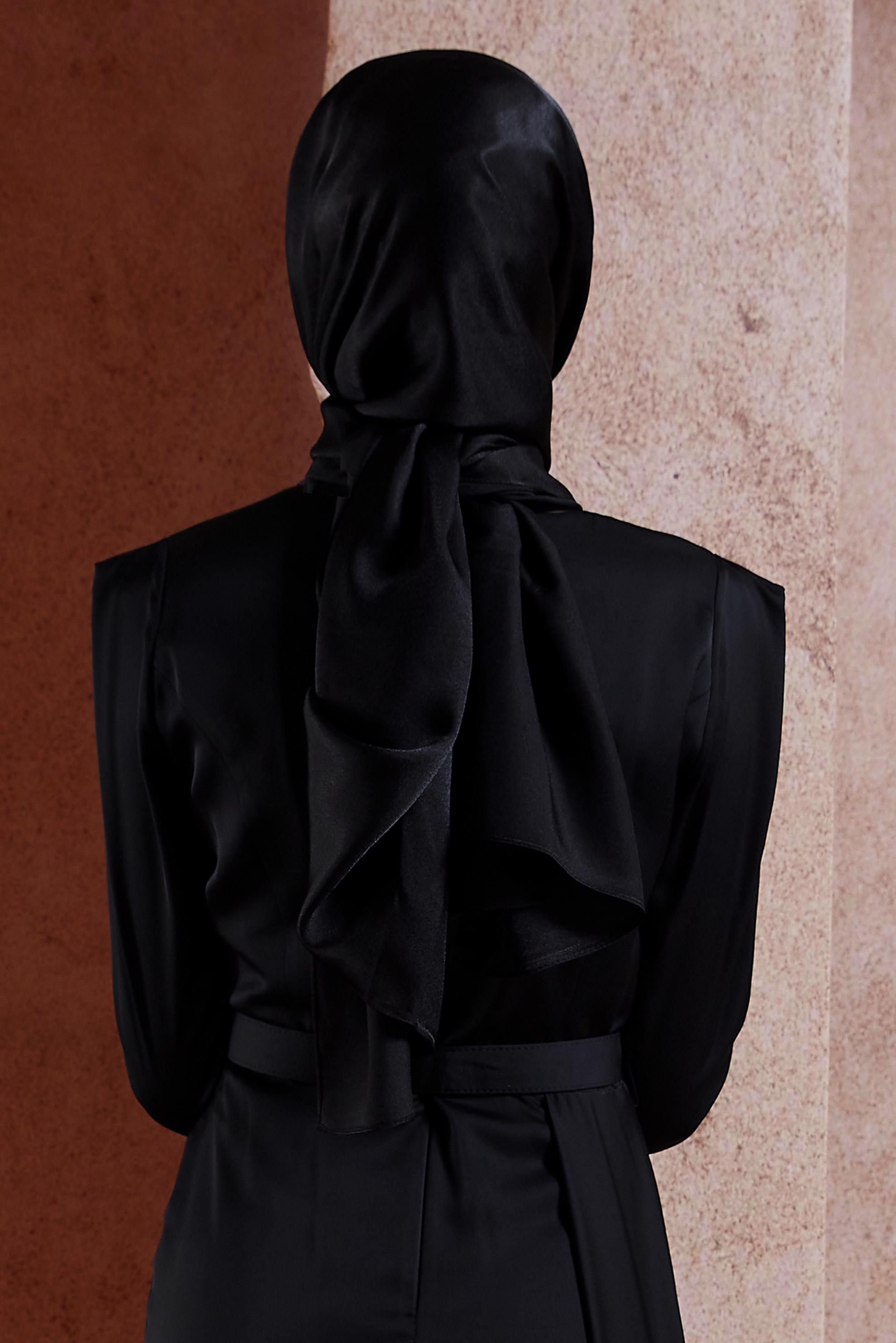 Tesettür giyim SİYAH ALVİNA DÜZ ŞAL 8445