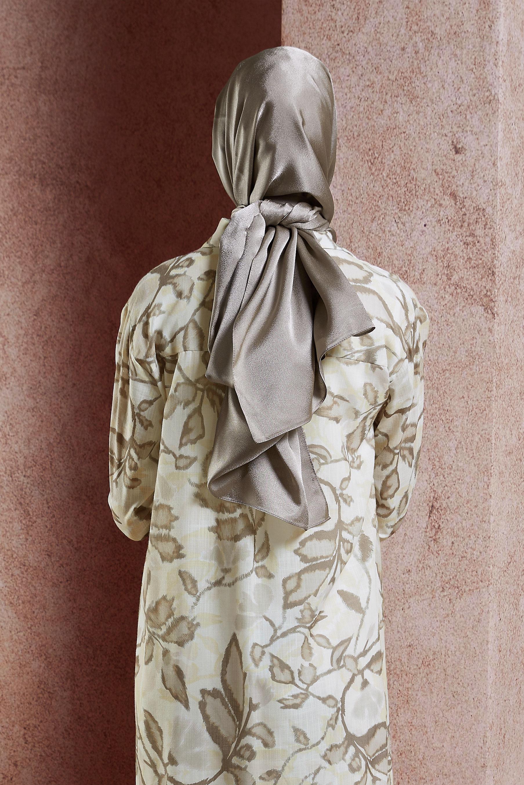 Tesettür giyim BEJ ALVİNA DÜZ ŞAL 8445