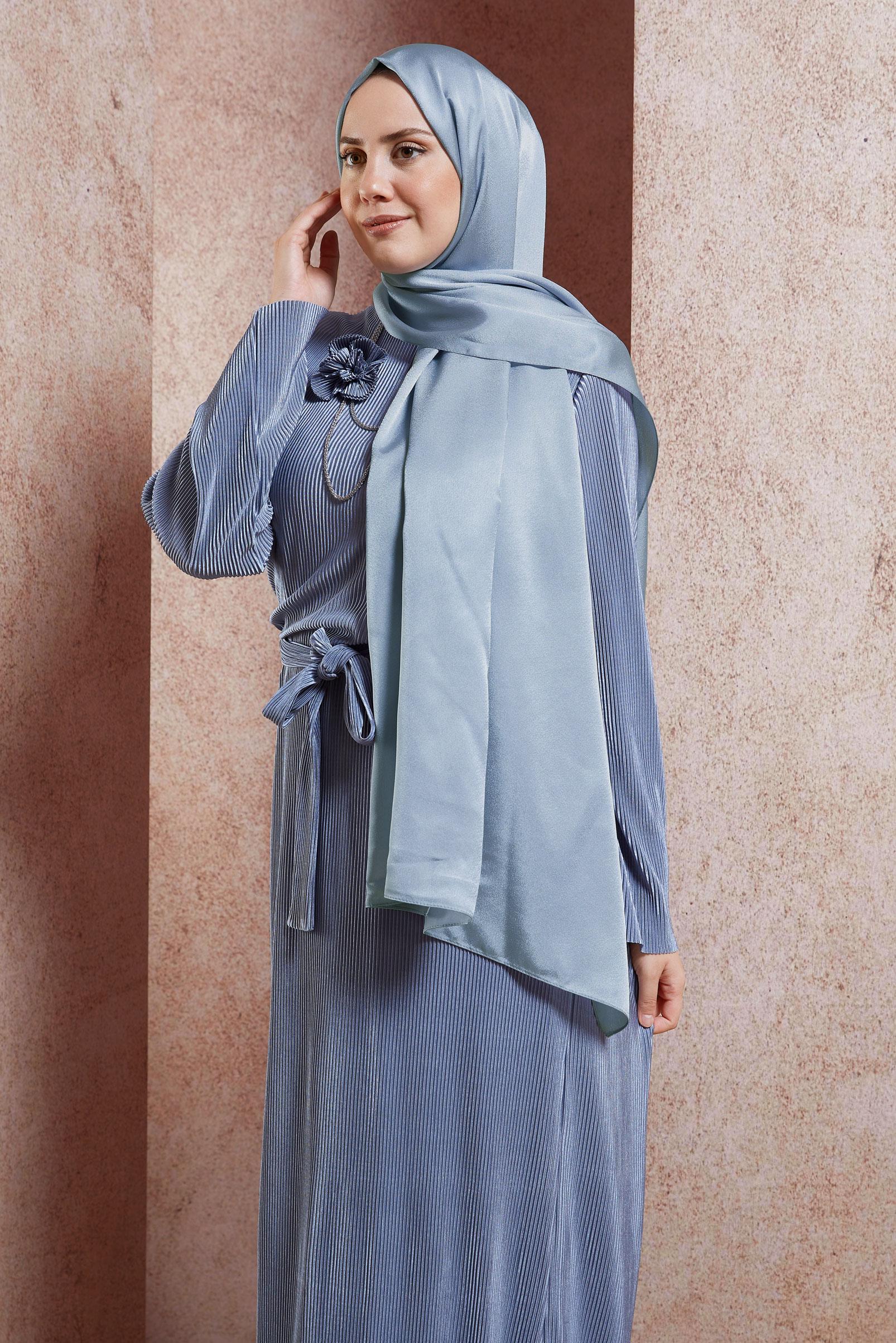 Tesettür giyim GRİ ALVİNA DÜZ ŞAL 8445