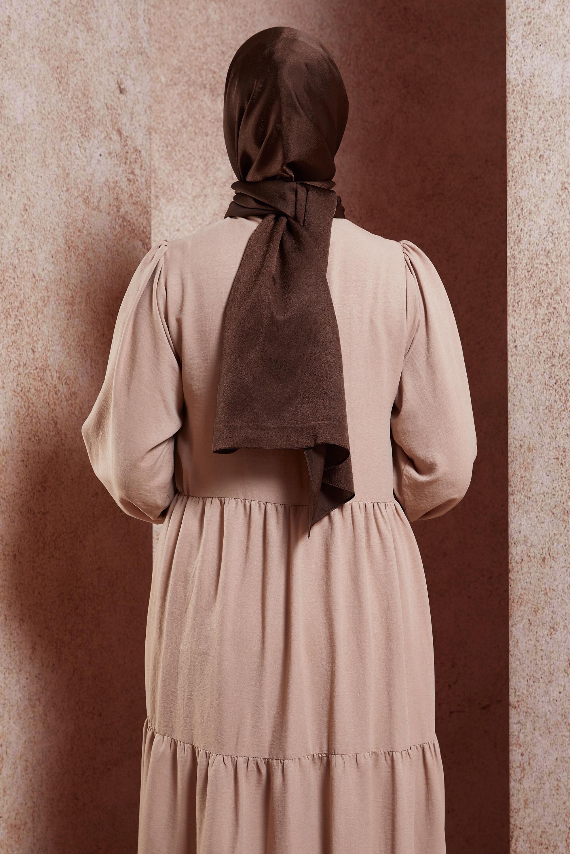 Tesettür giyim KAHVE ALVİNA DÜZ ŞAL 8445