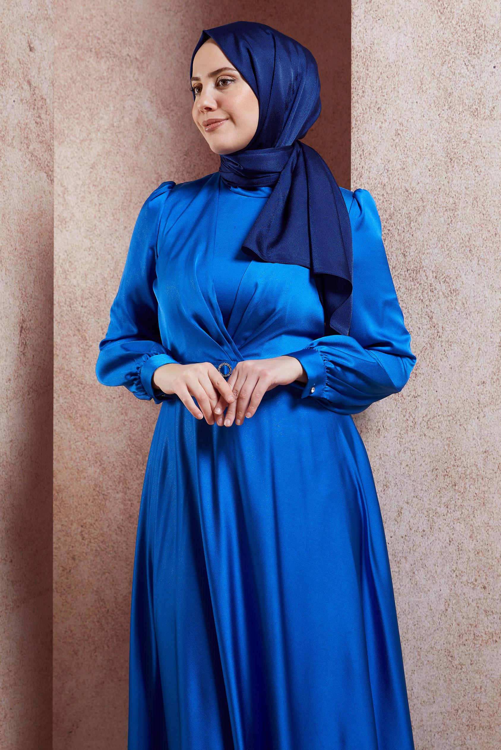 Tesettür giyim LACİVERT ALVİNA DÜZ ŞAL 8445