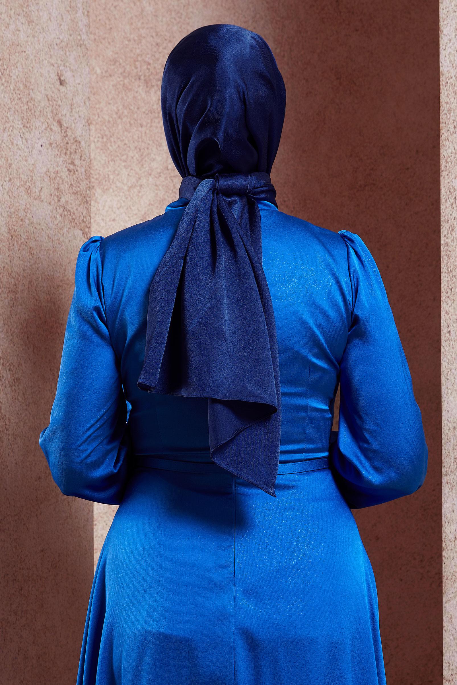 Tesettür giyim LACİVERT ALVİNA DÜZ ŞAL 8445