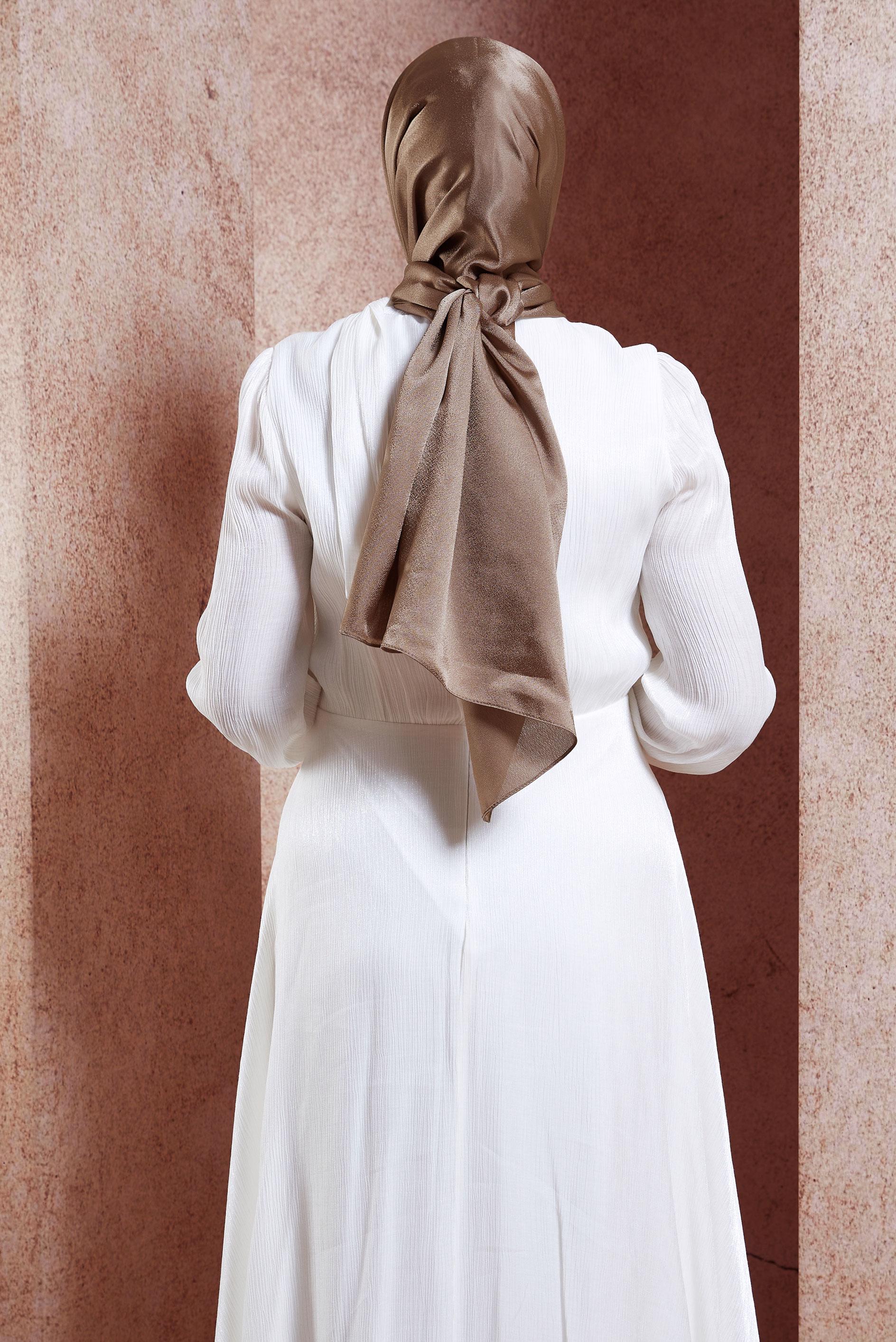 Tesettür giyim KAHVE ALVİNA DÜZ ŞAL 8445