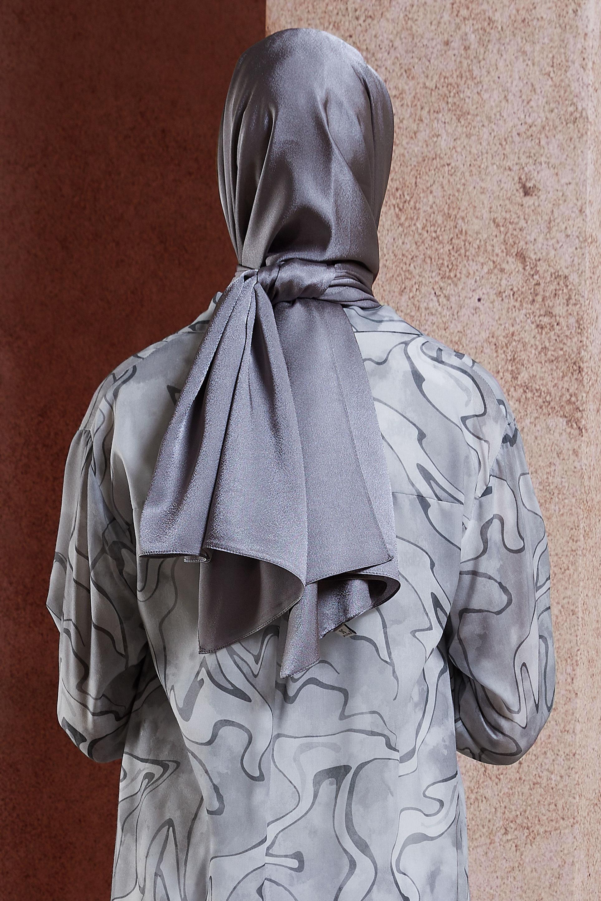 Tesettür giyim GRİ ALVİNA DÜZ ŞAL 8445