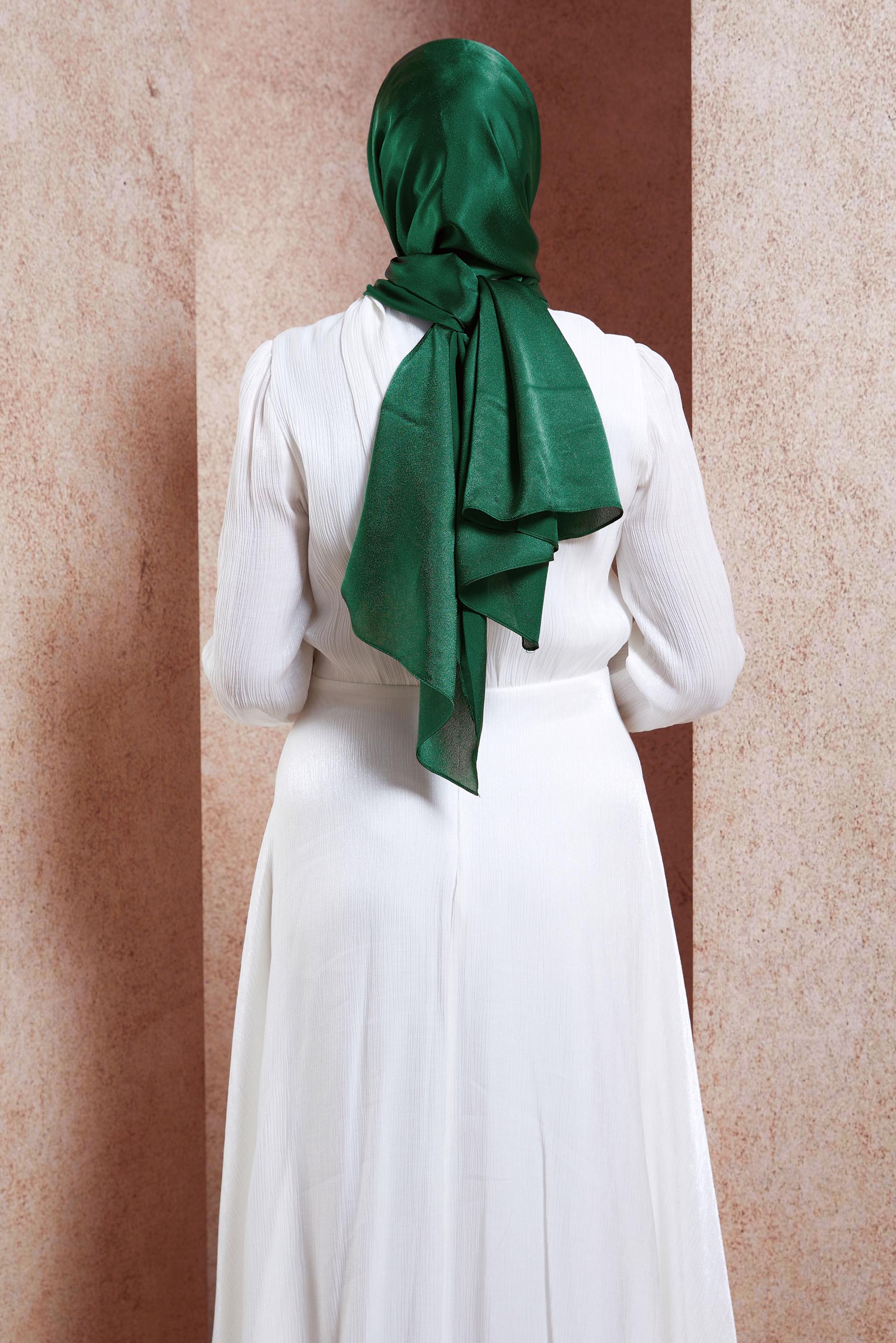 Tesettür giyim YEŞİL ALVİNA DÜZ ŞAL 8445