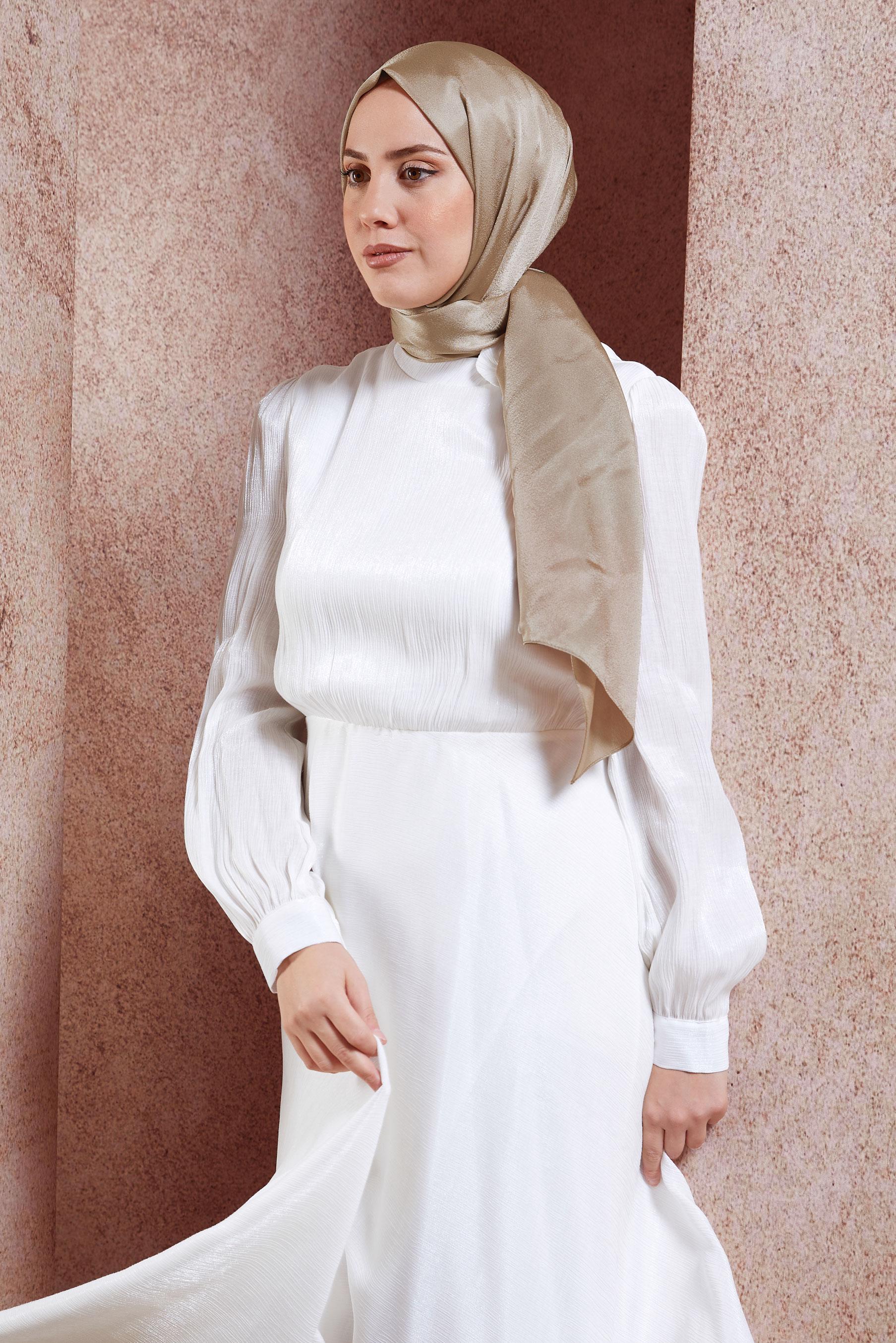 Tesettür giyim EKRU ALVİNA DÜZ ŞAL 8445