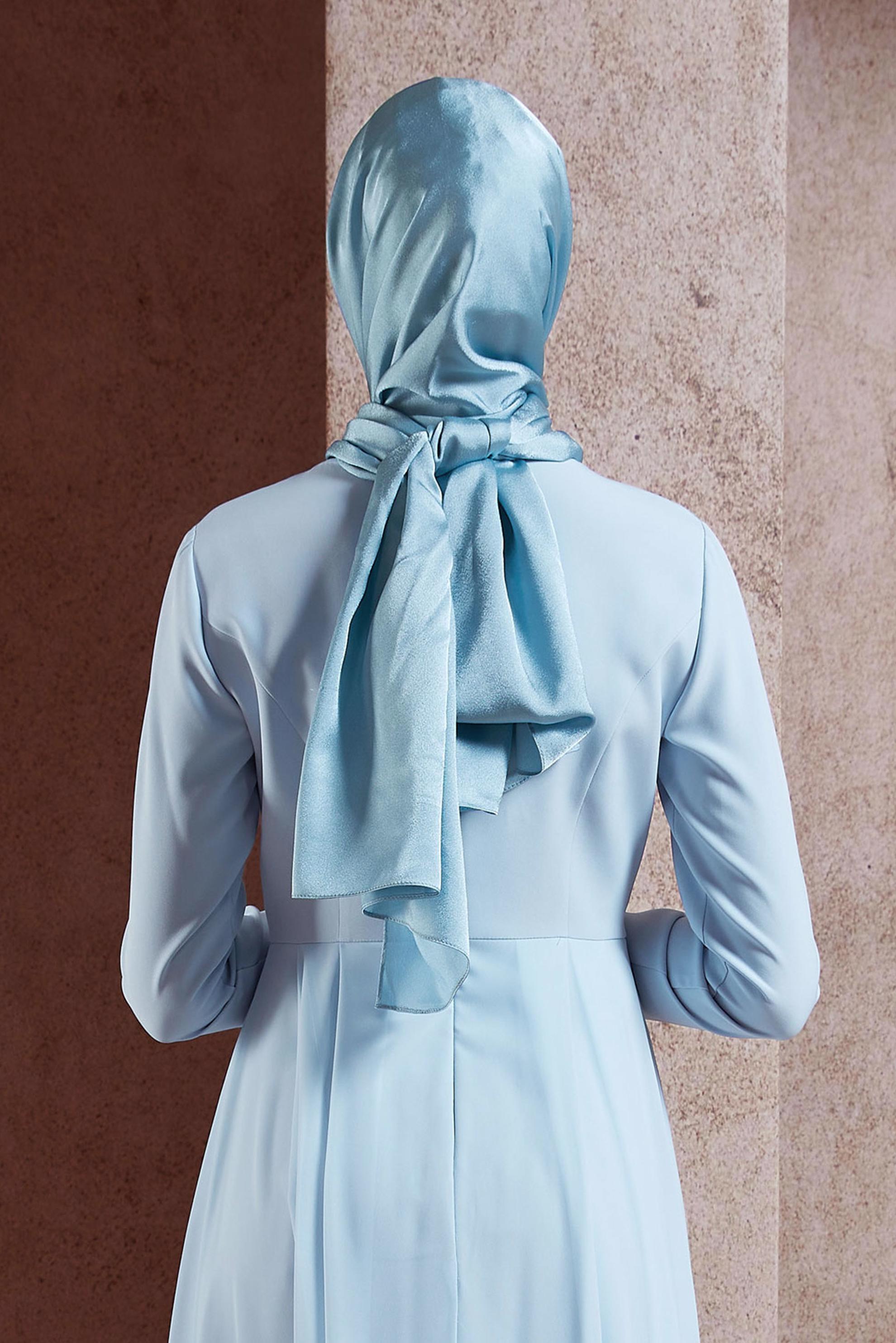 Tesettür giyim MAVİ ALVİNA DÜZ ŞAL 8445