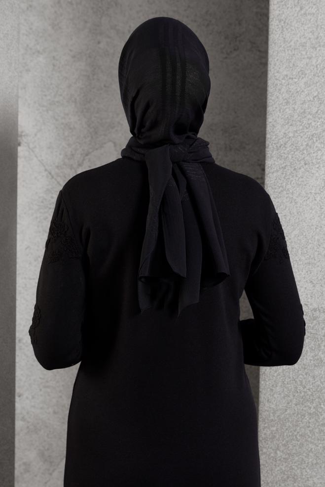 Vêtements hijab NOIR CHÂLE ALVINA 8446 - ALVİNA