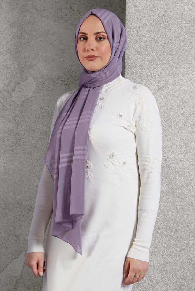 Vêtements hijab POURPRE CHÂLE ALVINA 8446 - ALVİNA