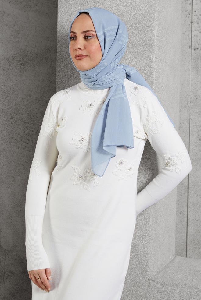 Vêtements hijab ARGENT CHÂLE ALVINA 8446 - ALVİNA