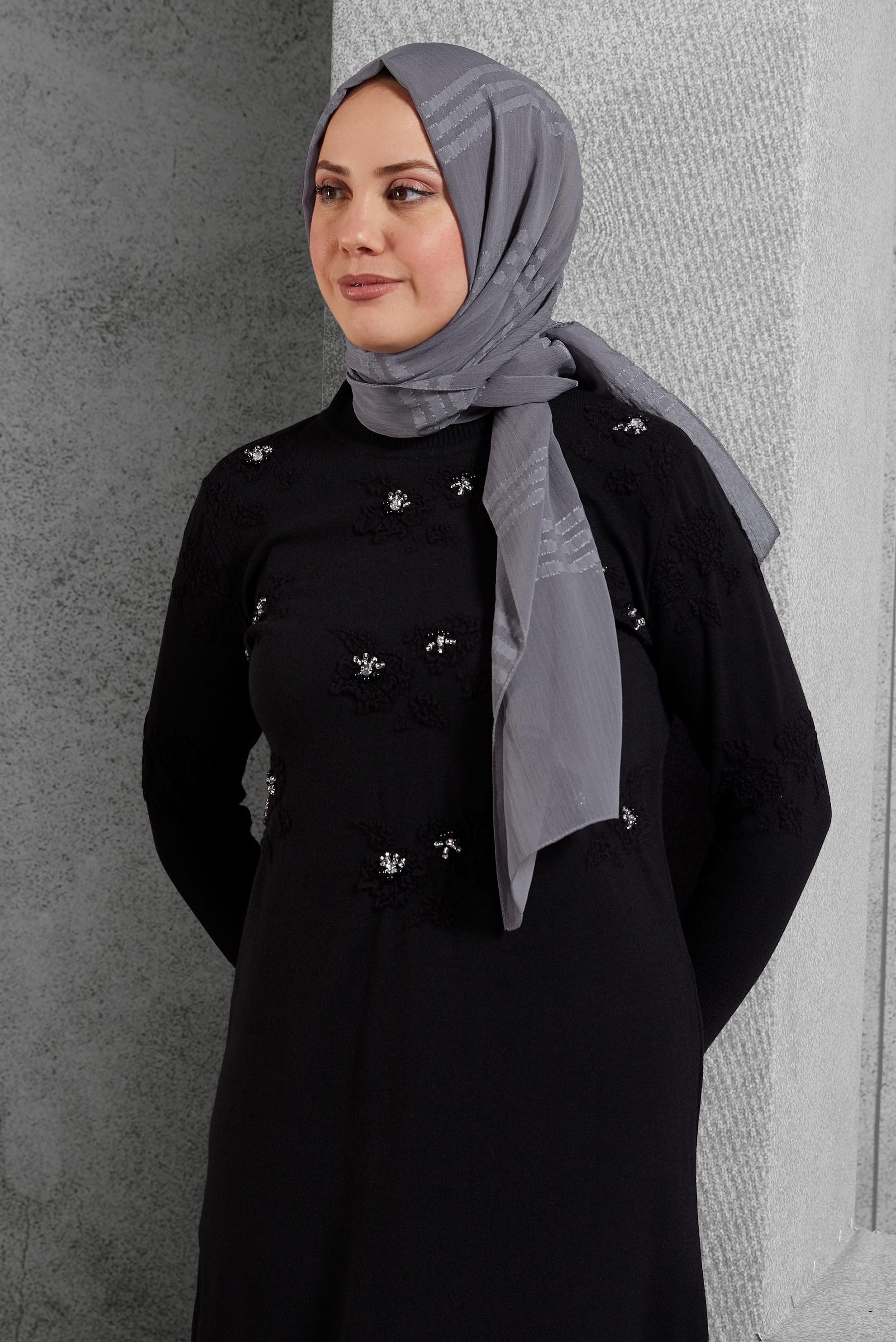 Vêtements hijab GRIS CHÂLE ALVINA 8446