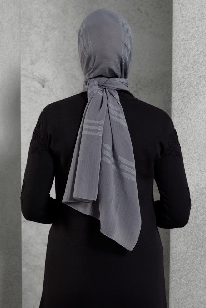 Vêtements hijab GRIS CHÂLE ALVINA 8446 - ALVİNA