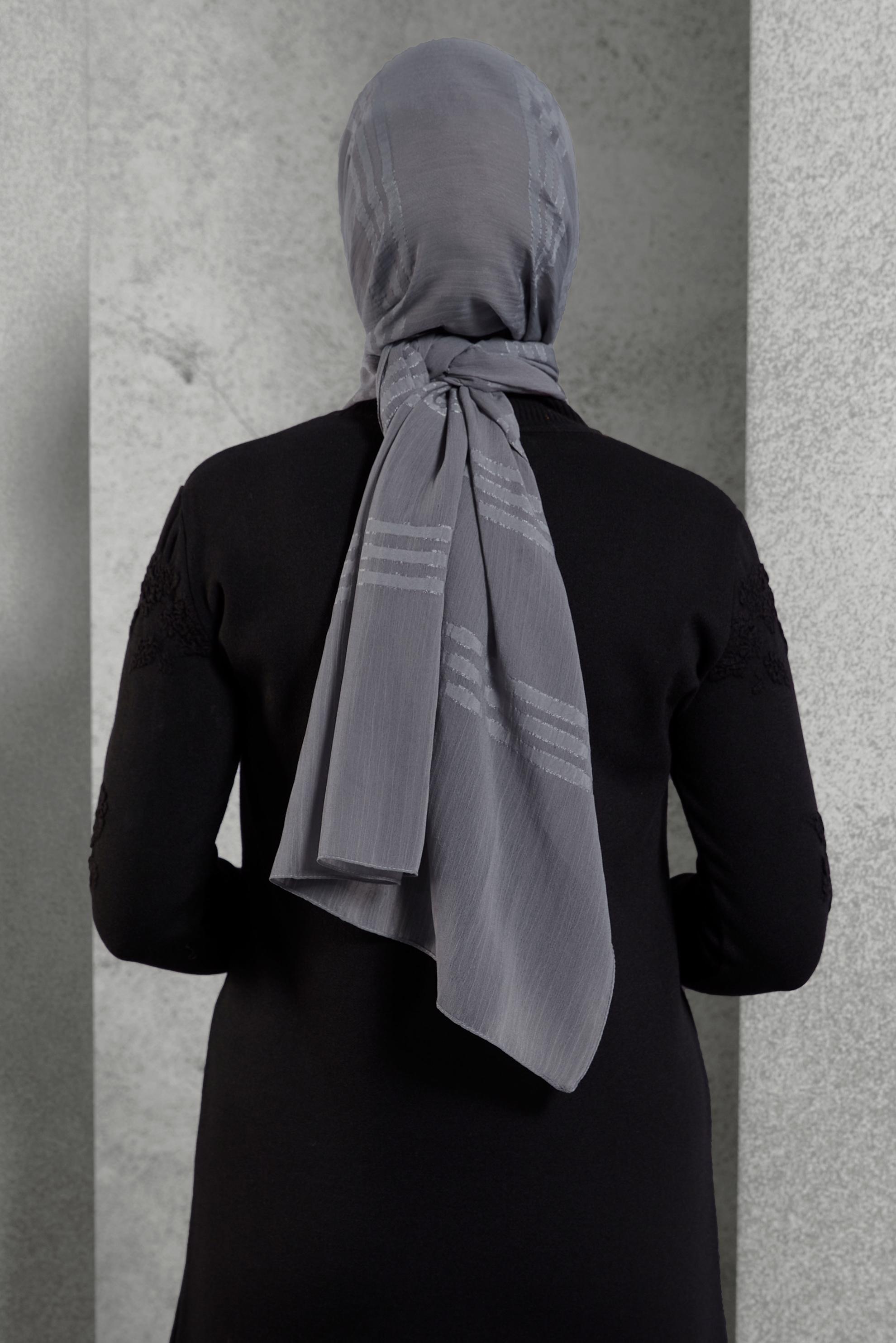 Vêtements hijab GRIS CHÂLE ALVINA 8446