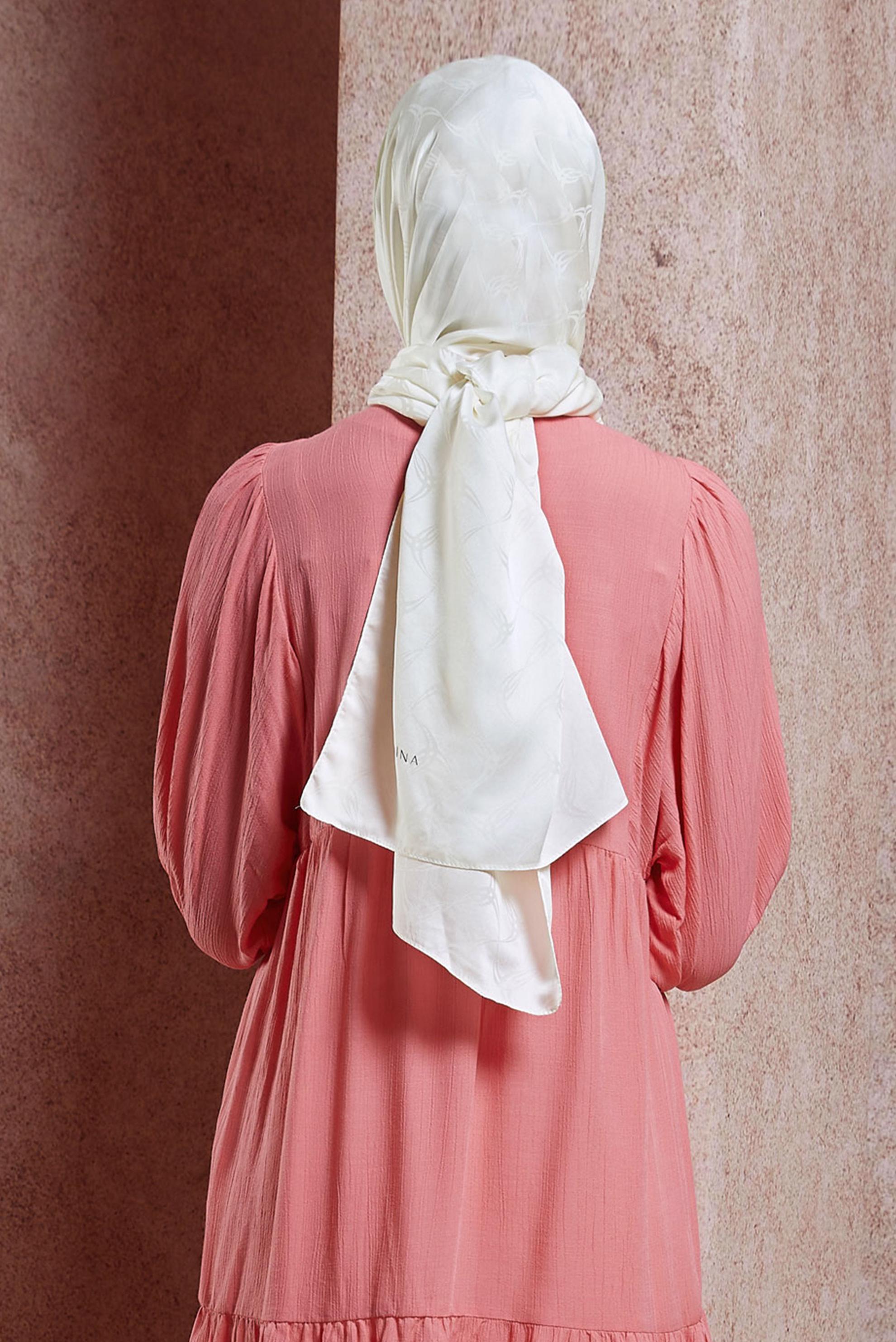 Hijab clothing ECRU ALVINA PATTERNED SCARF 8447