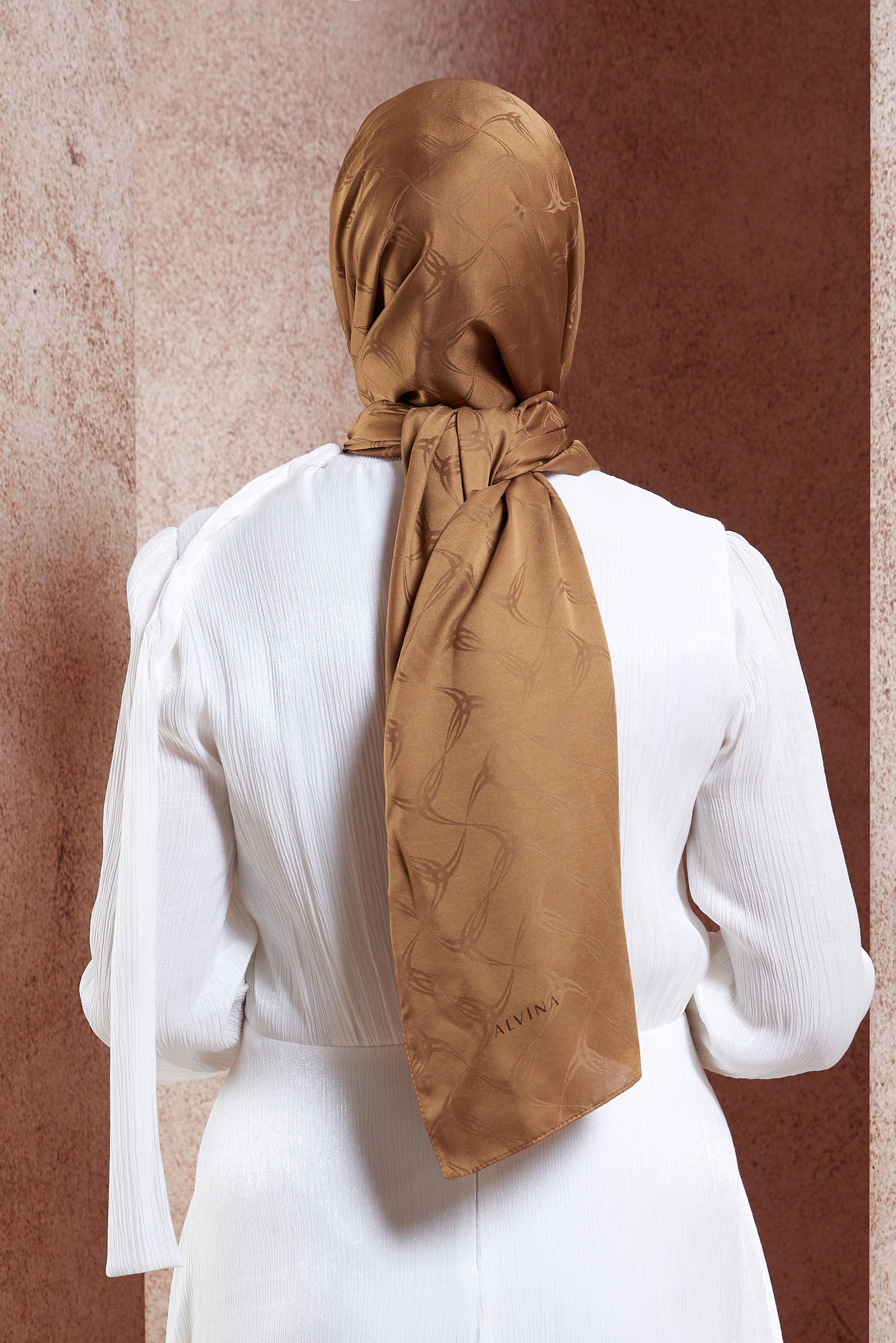 Tesettür giyim TABA ALVINA JAKAR ŞAL 8447