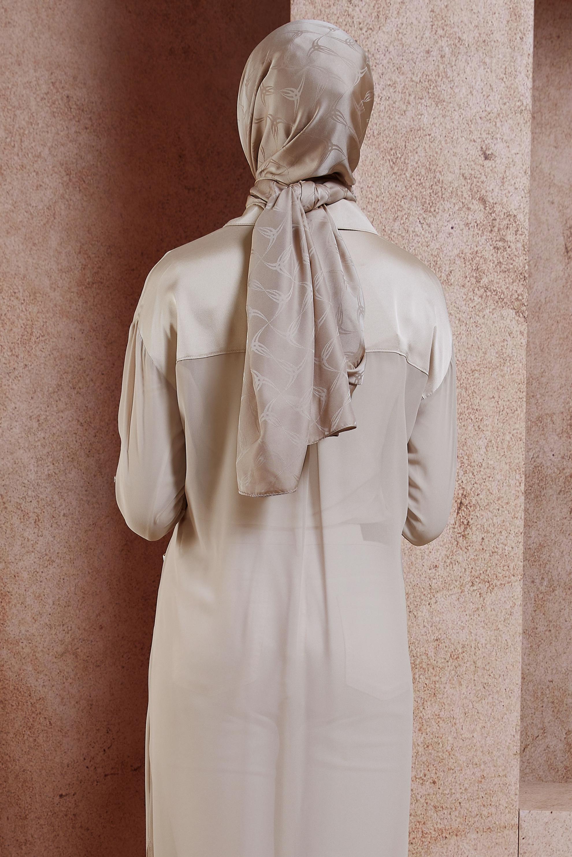 Tesettür giyim VİZON ALVINA JAKAR ŞAL 8447