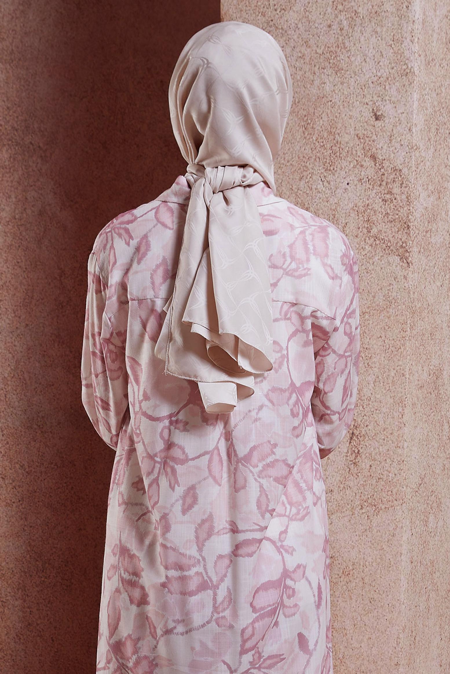 Tesettür giyim BEJ ALVINA JAKAR ŞAL 8447