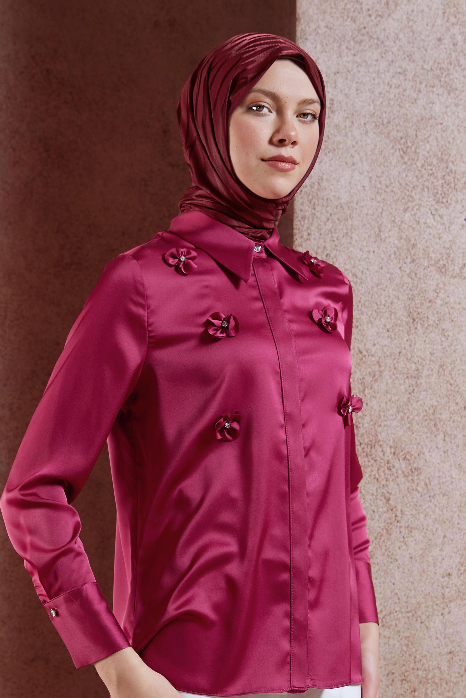 Tesettür giyim BORDO ALVİNA JAKAR ŞAL 8448