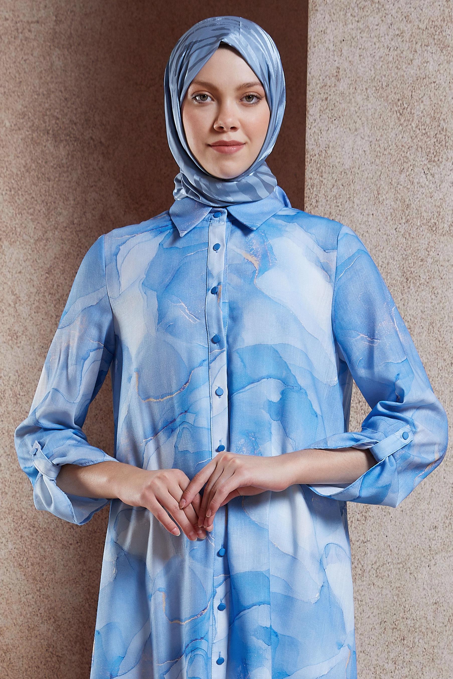 Tesettür giyim LACİVERT ALVİNA JAKAR ŞAL 8448