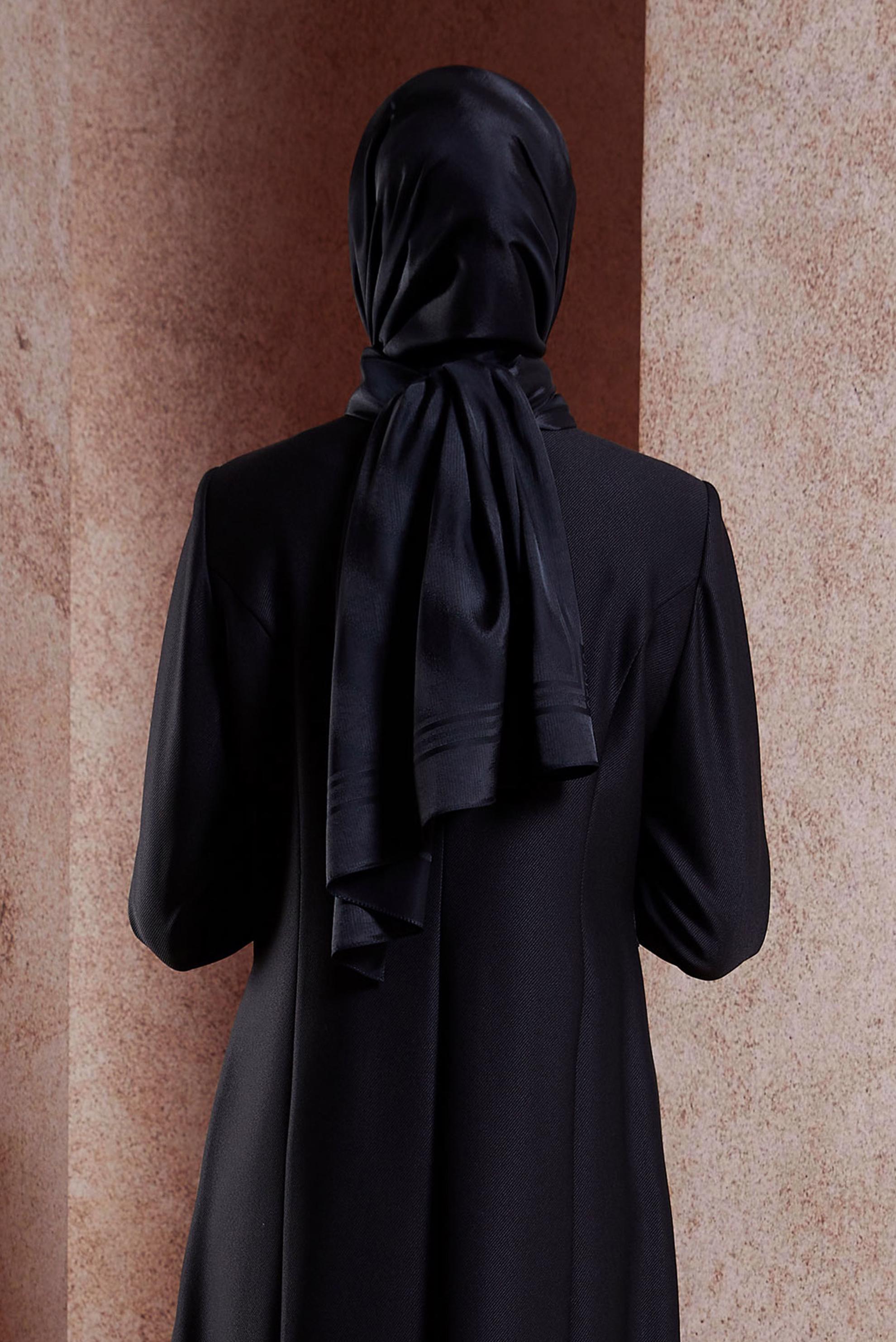 Tesettür giyim SİYAH ALVİNA JAKAR ŞAL 8449