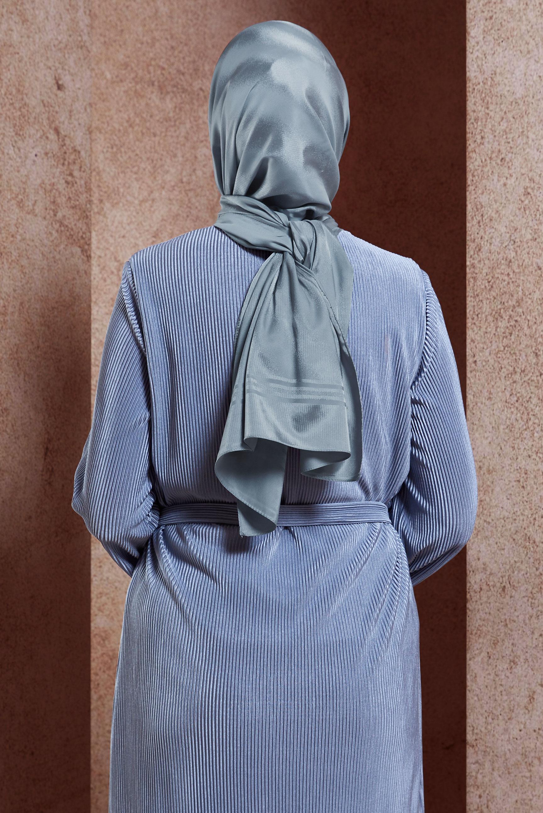 Tesettür giyim GRİ ALVİNA JAKAR ŞAL 8449