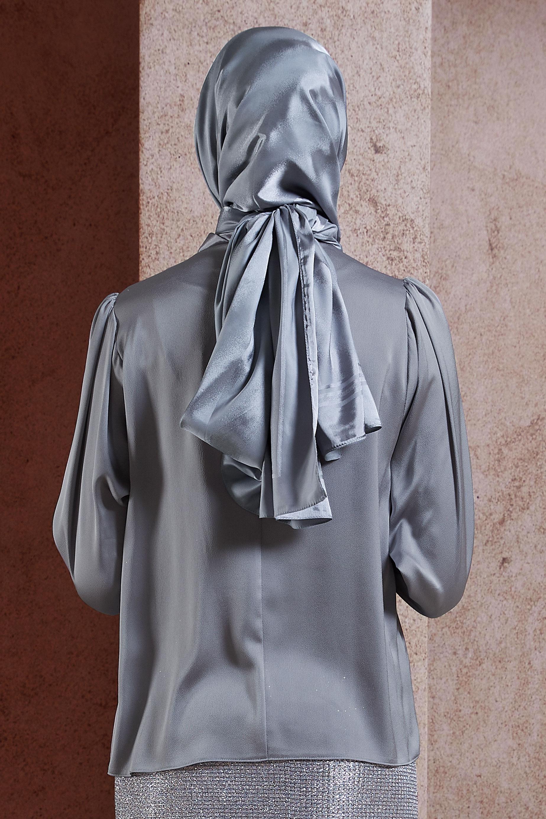 Tesettür giyim GRİ ALVİNA JAKAR ŞAL 8449