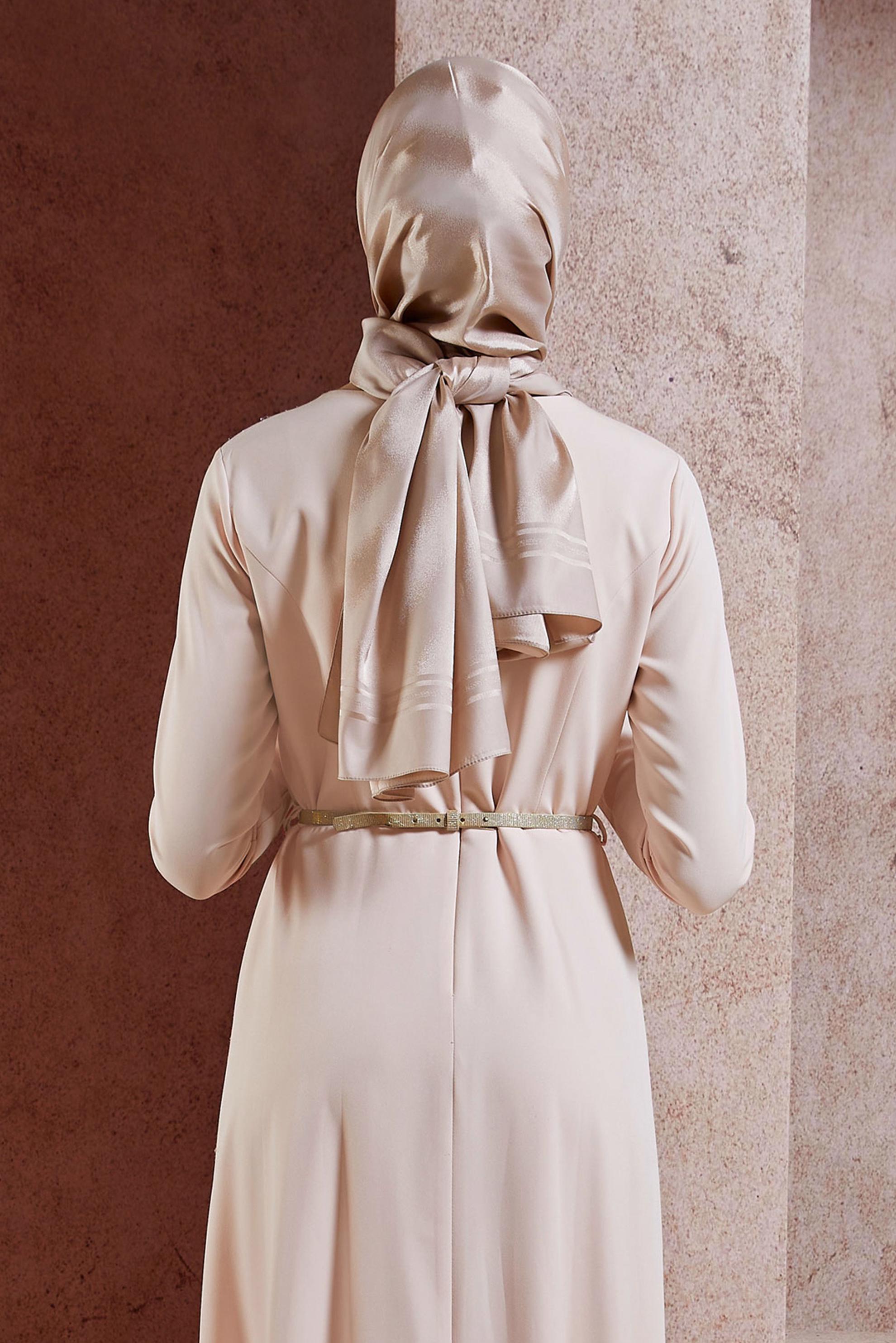 Tesettür giyim KAHVE ALVİNA JAKAR ŞAL 8449