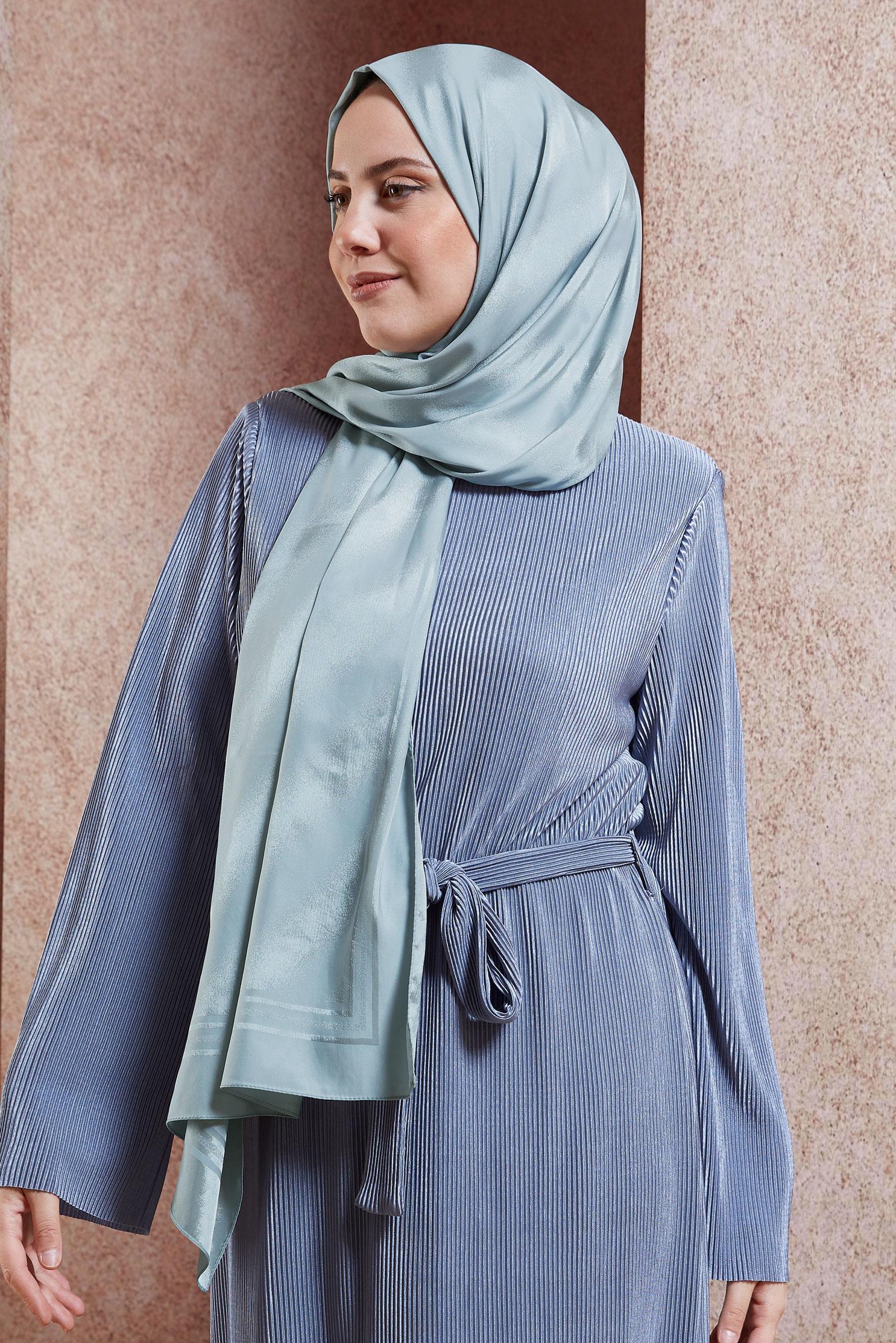 Tesettür giyim GÜMÜŞ ALVİNA JAKAR ŞAL 8449