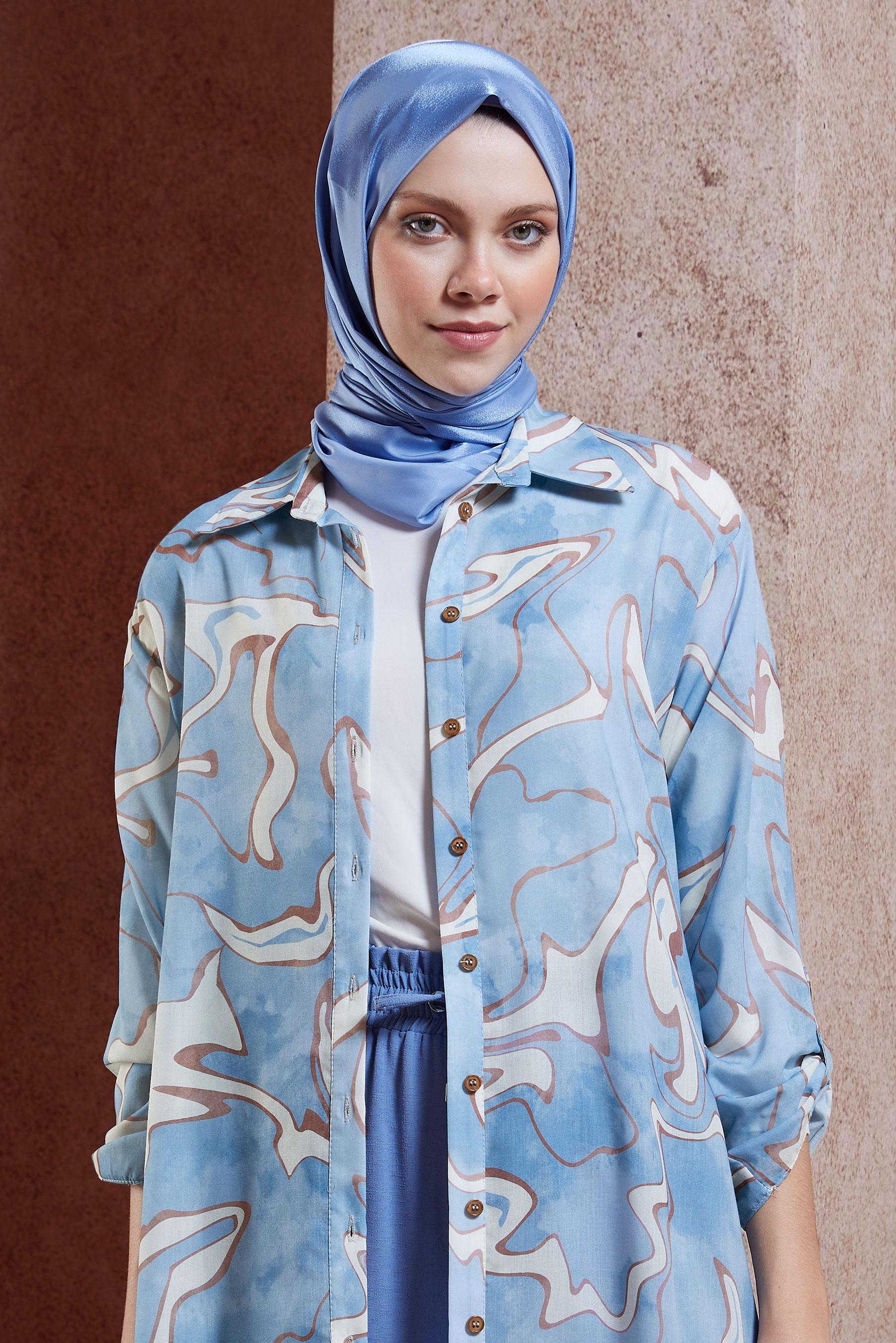 Tesettür giyim LACİVERT ALVİNA JAKAR ŞAL 8449