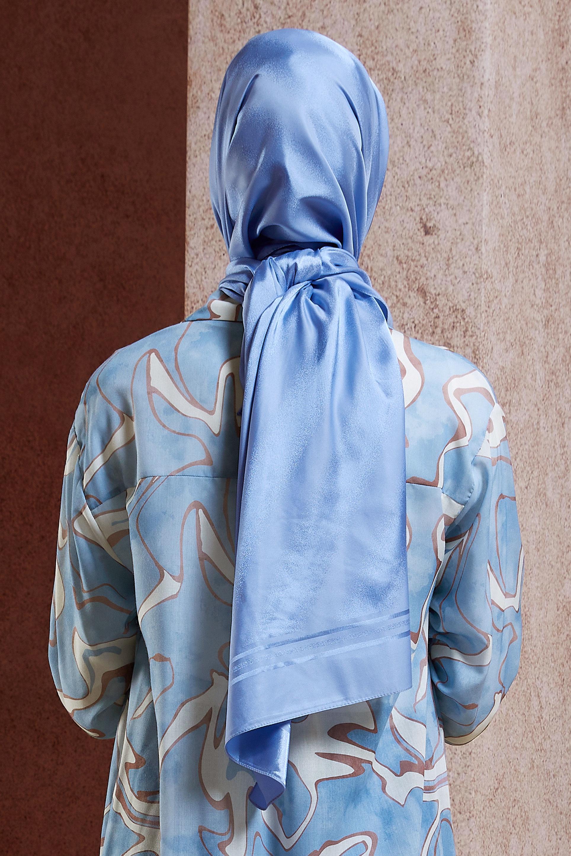 Tesettür giyim LACİVERT ALVİNA JAKAR ŞAL 8449