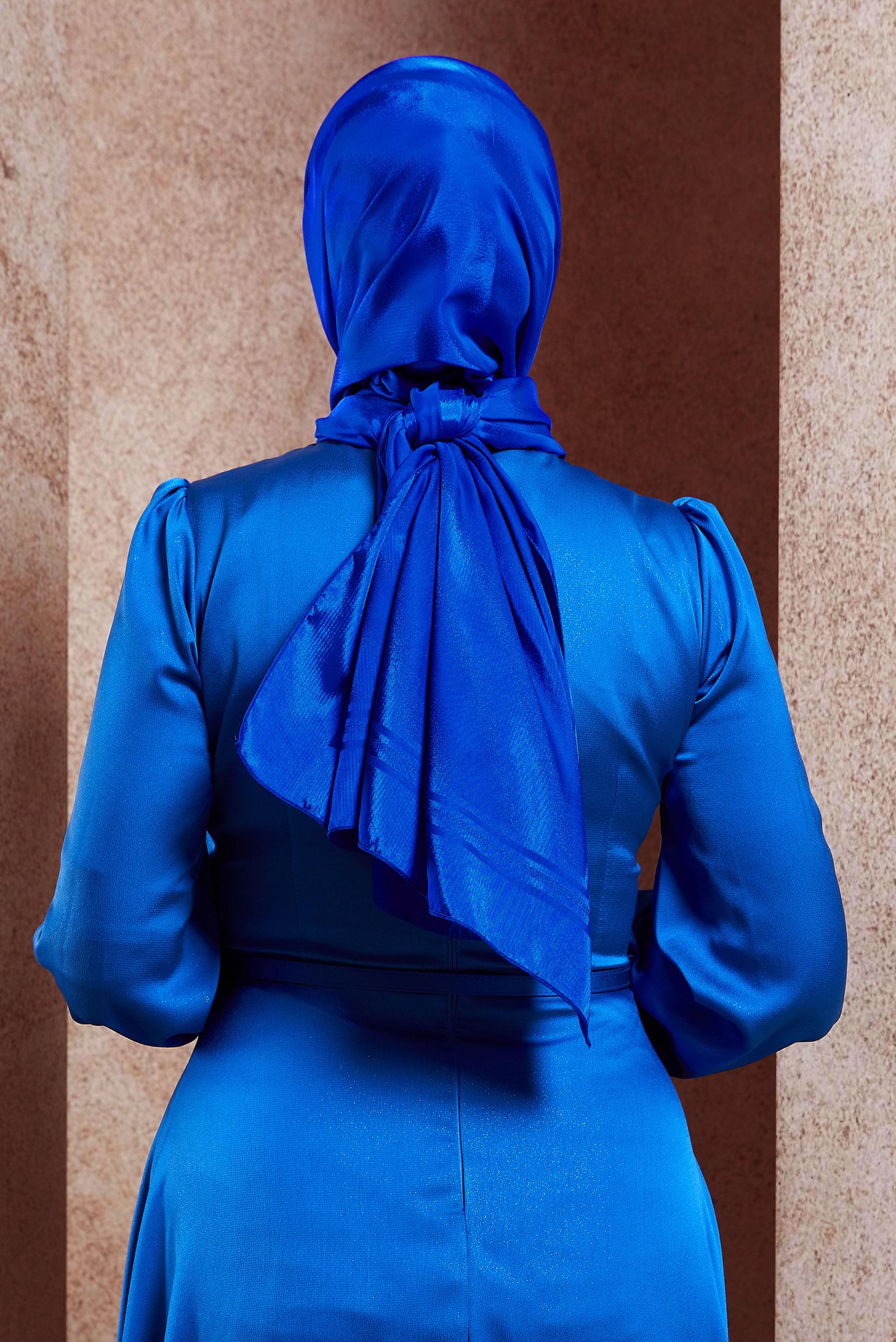 Tesettür giyim LACİVERT ALVİNA JAKAR ŞAL 8449