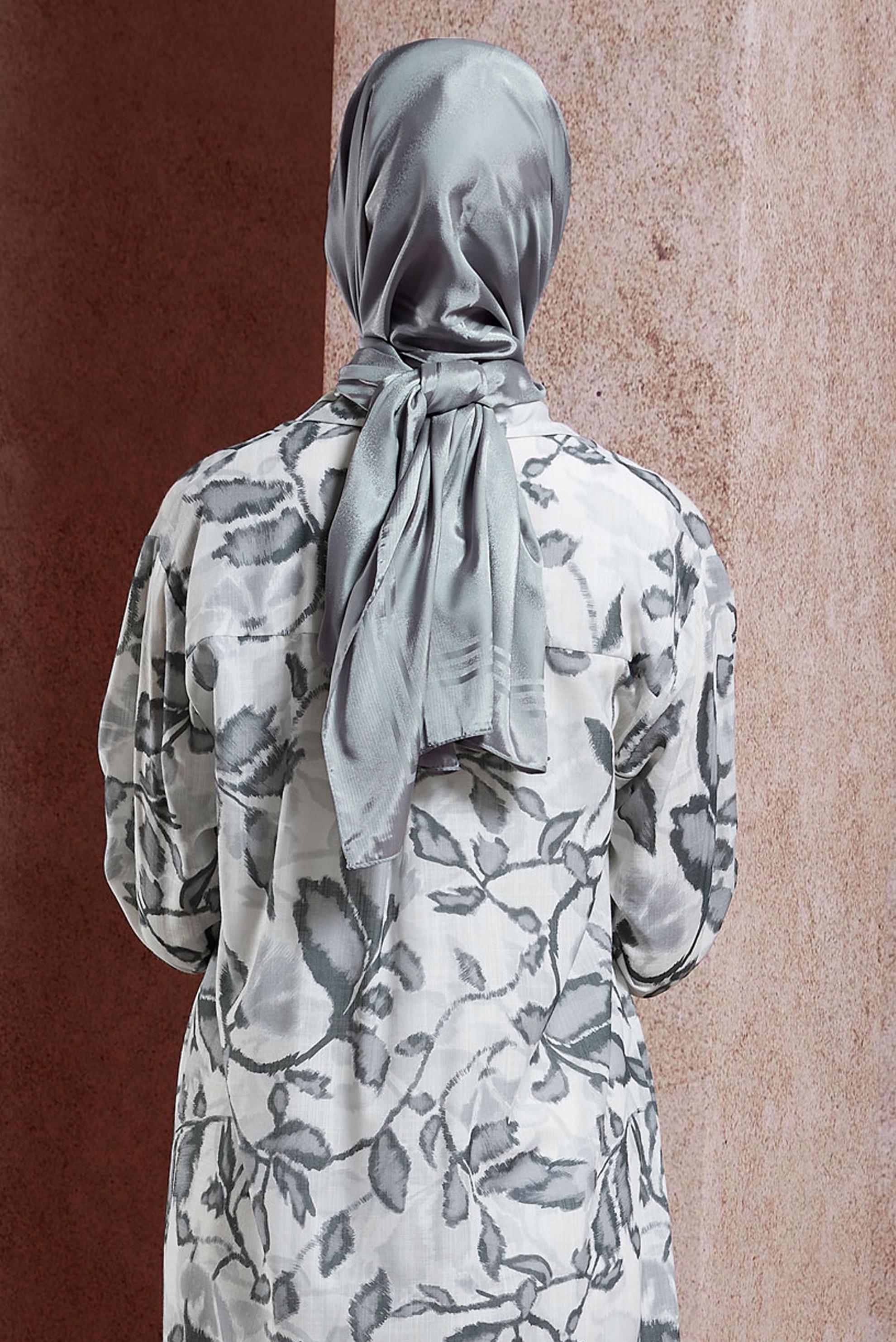 Tesettür giyim GÜMÜŞ ALVİNA JAKAR ŞAL 8449