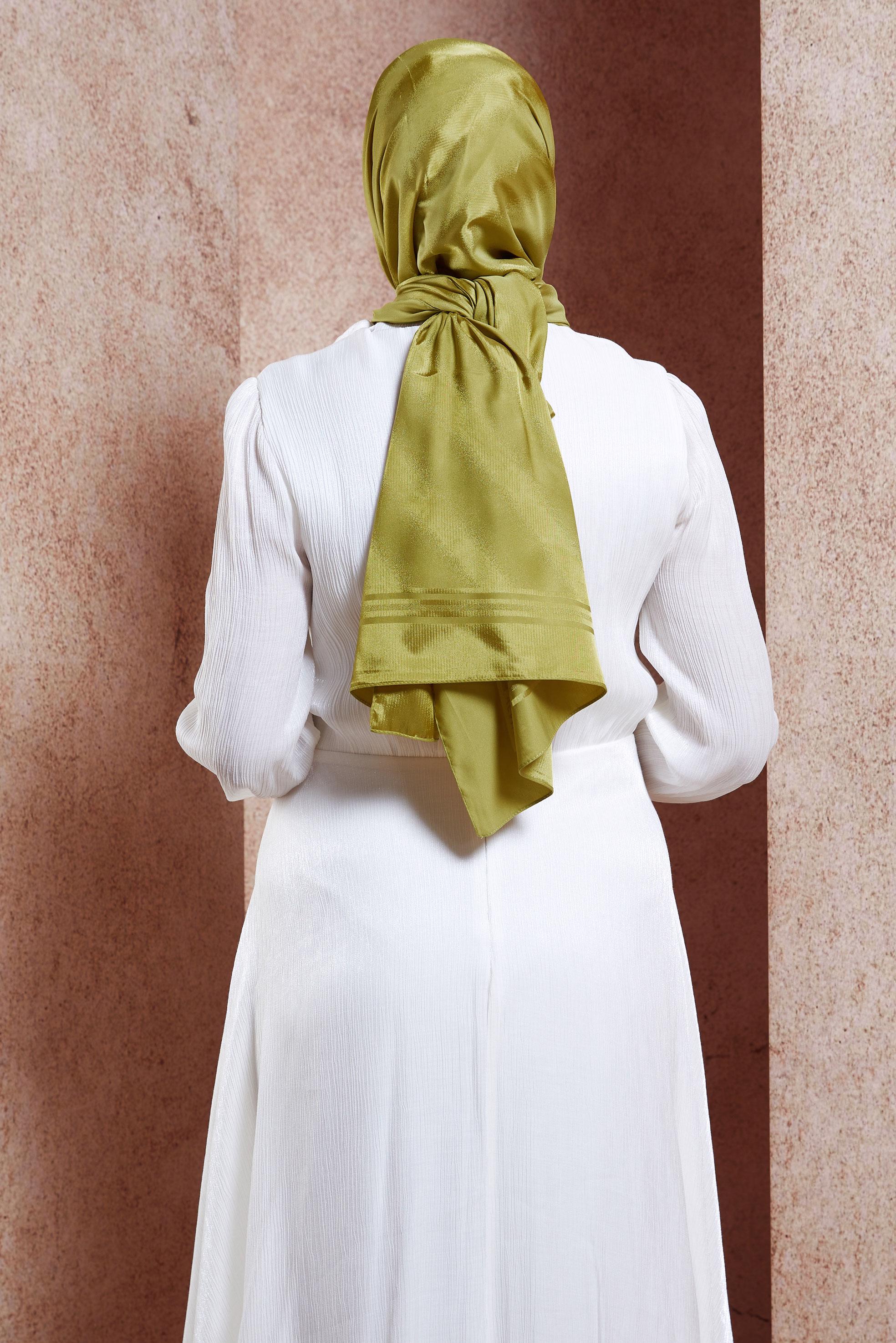 Tesettür giyim YEŞİL ALVİNA JAKAR ŞAL 8449