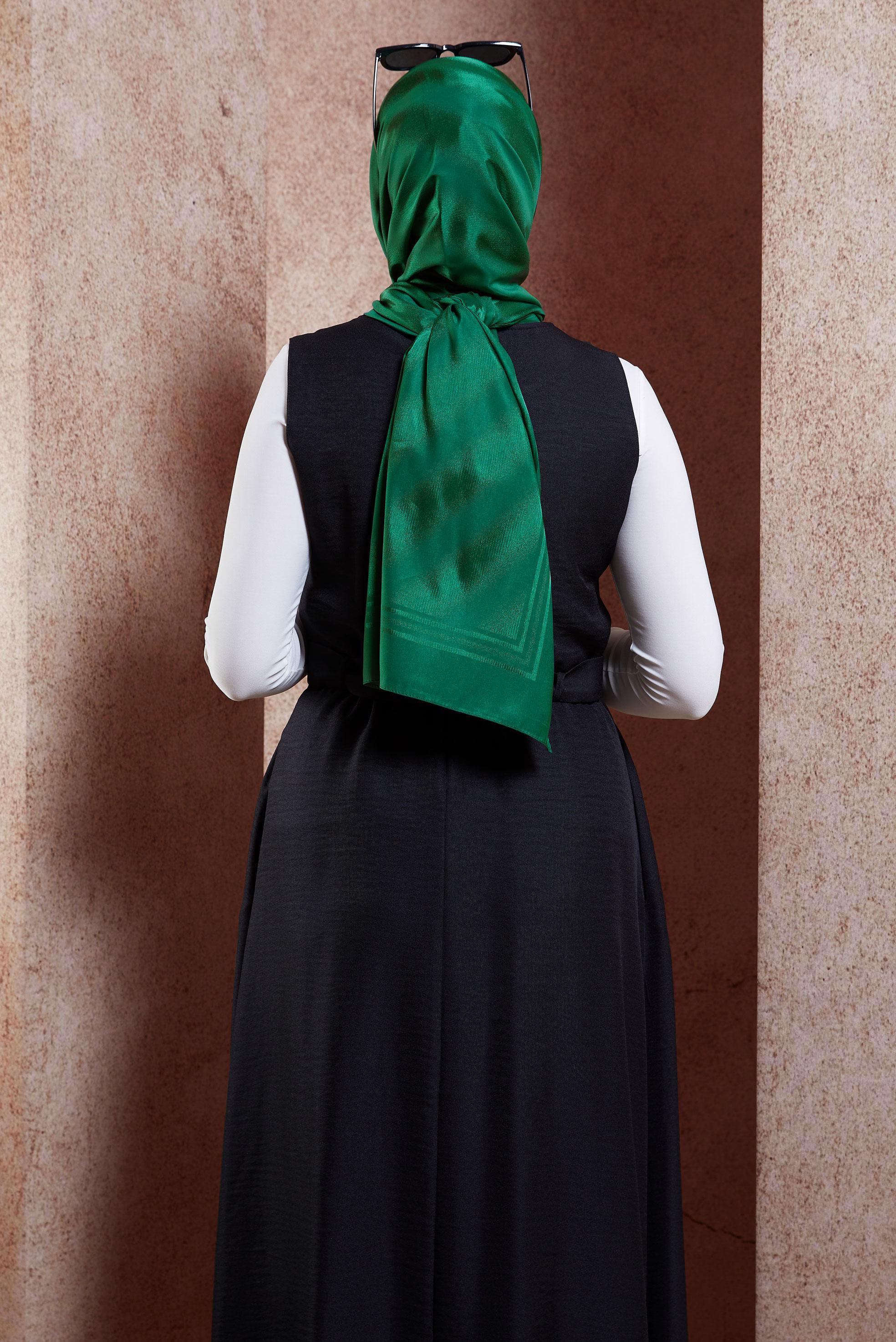 Tesettür giyim YEŞİL ALVİNA JAKAR ŞAL 8449