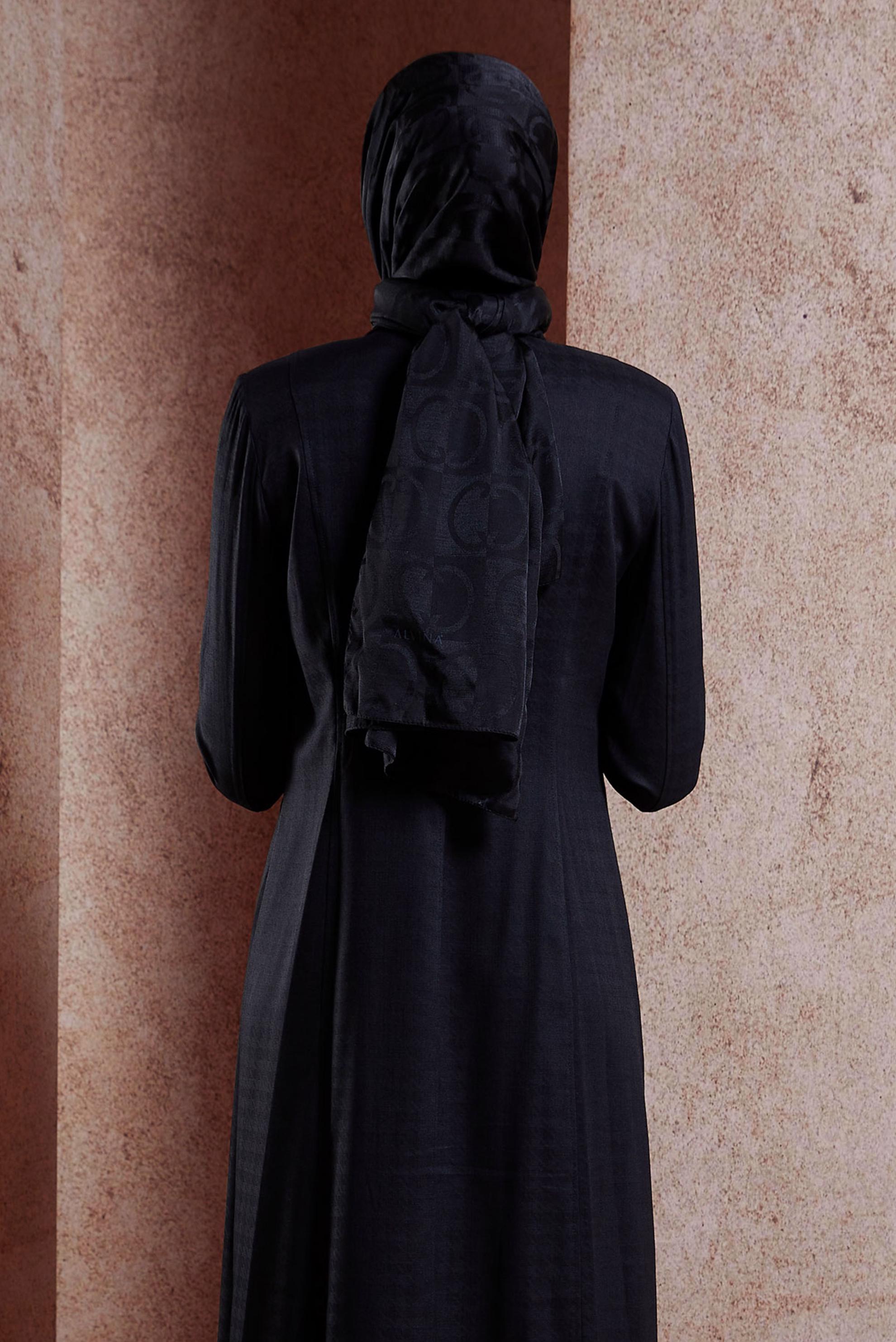 Tesettür giyim SİYAH ALVİNA JAKAR ŞAL 8453