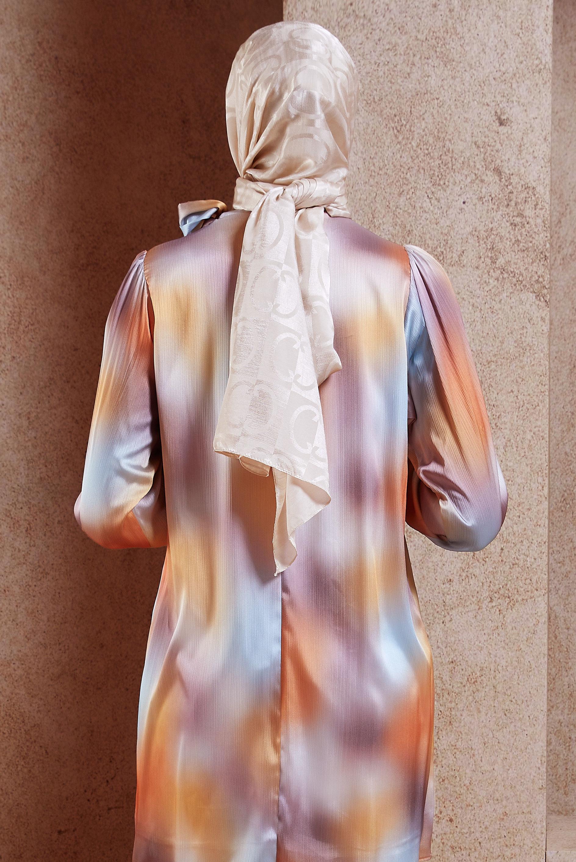 Tesettür giyim BEJ ALVİNA JAKAR ŞAL 8453