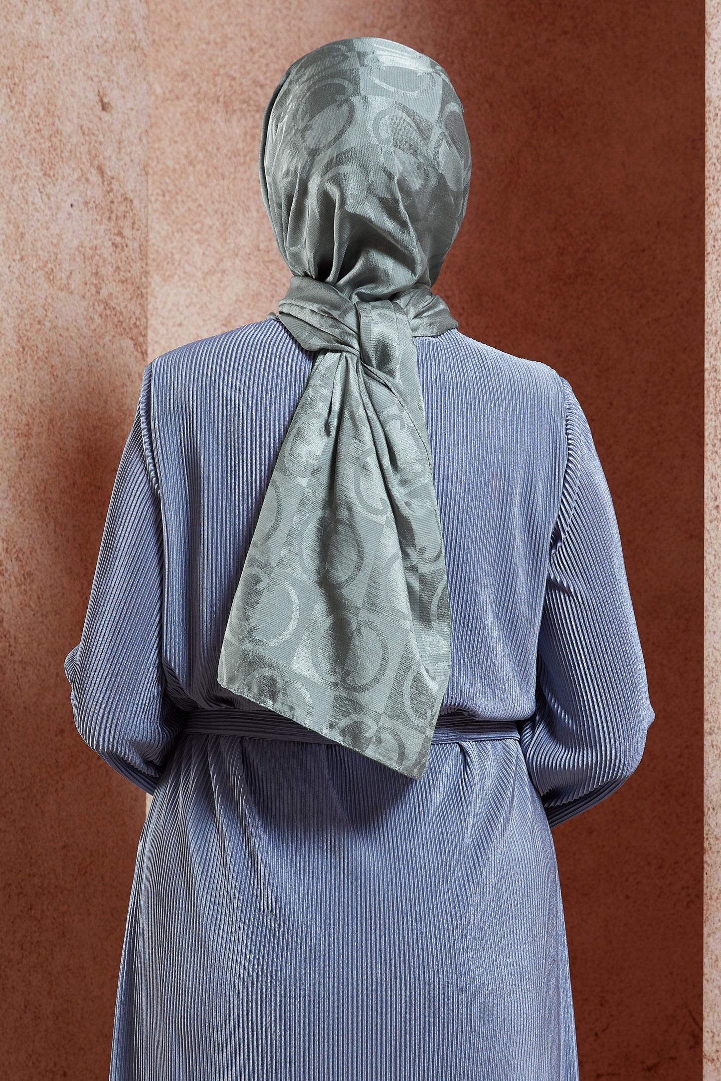 Tesettür giyim GRİ ALVİNA JAKAR ŞAL 8453