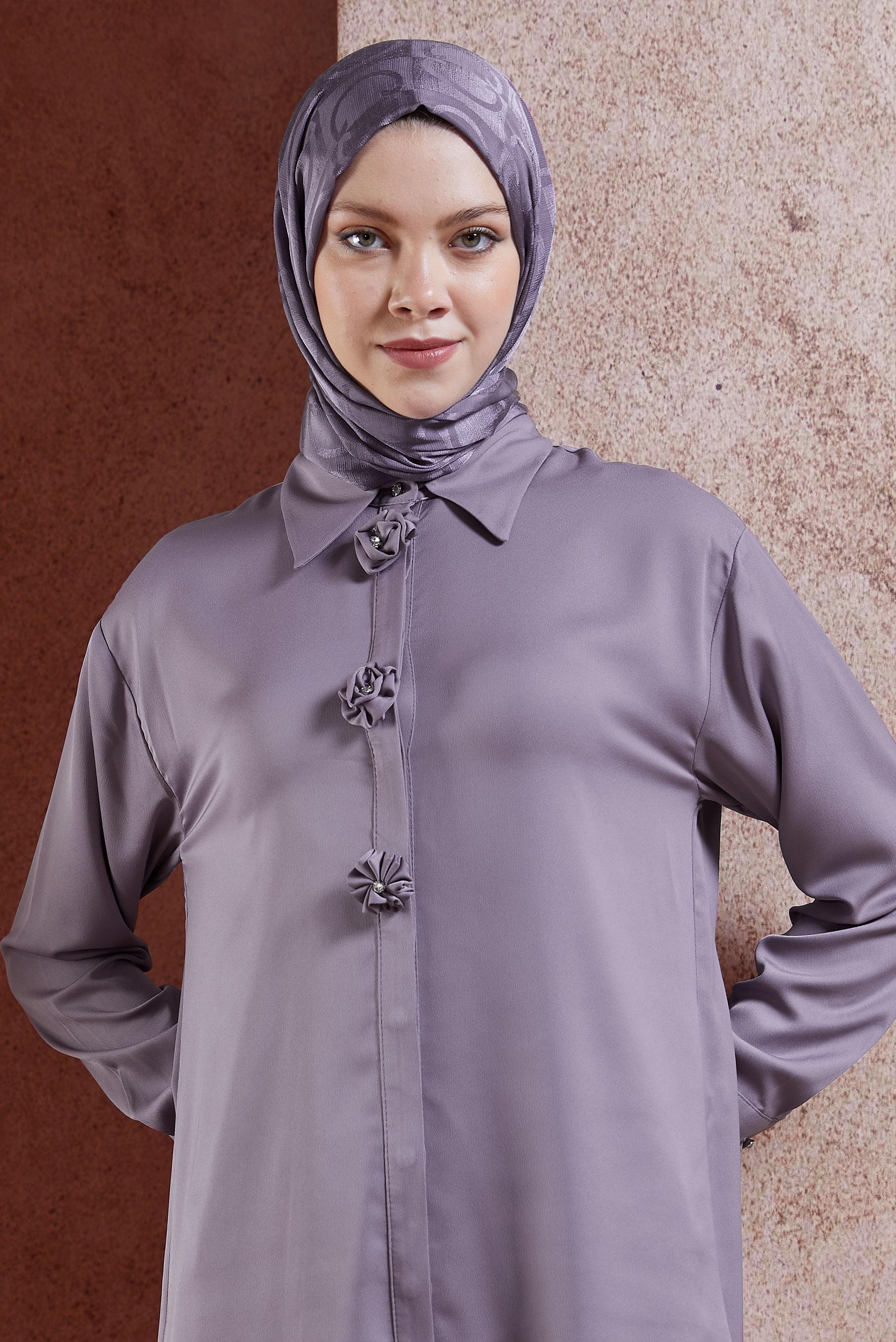 Tesettür giyim MOR ALVİNA JAKAR ŞAL 8453