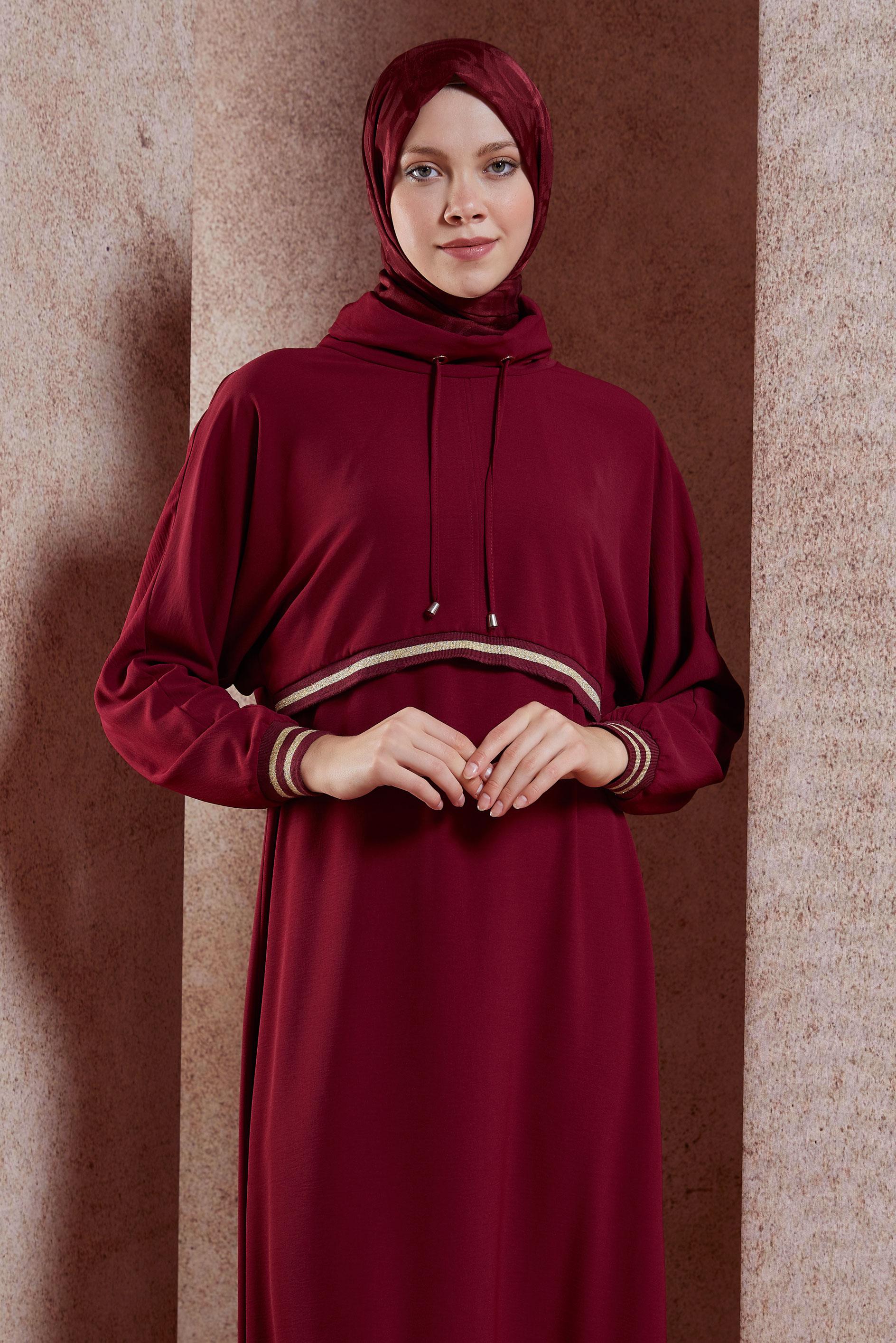 Tesettür giyim BORDO ALVİNA JAKAR ŞAL 8453