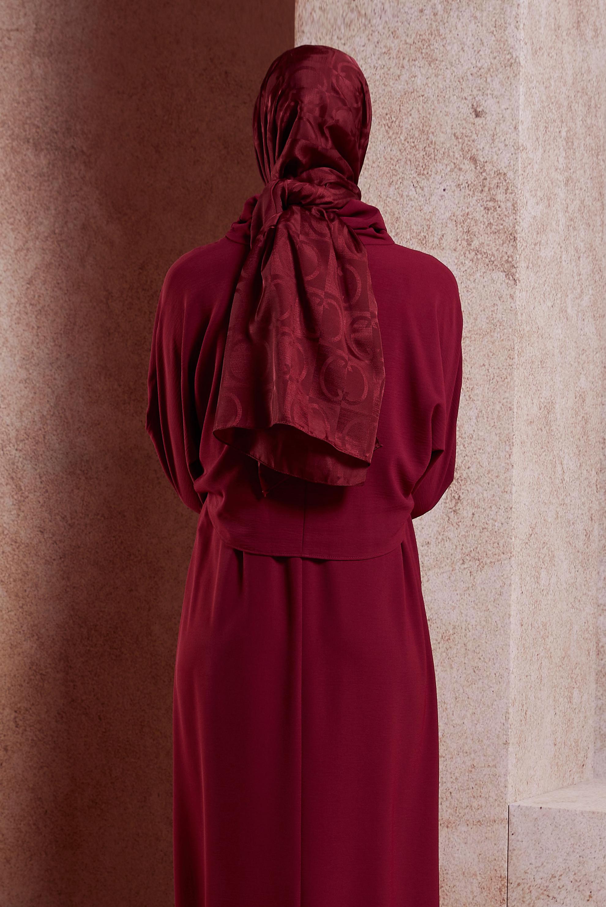 Tesettür giyim BORDO ALVİNA JAKAR ŞAL 8453