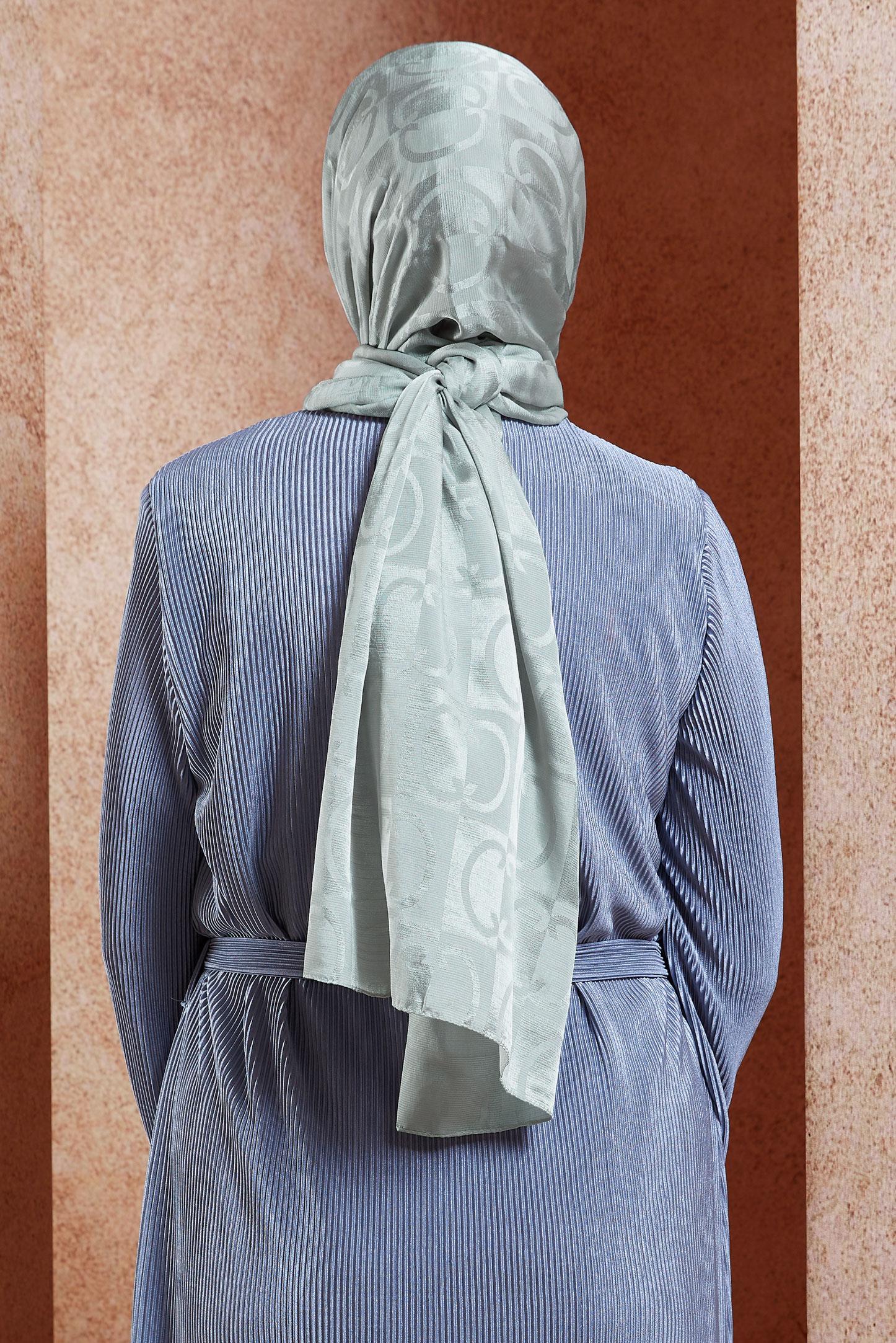 Tesettür giyim GÜMÜŞ ALVİNA JAKAR ŞAL 8453