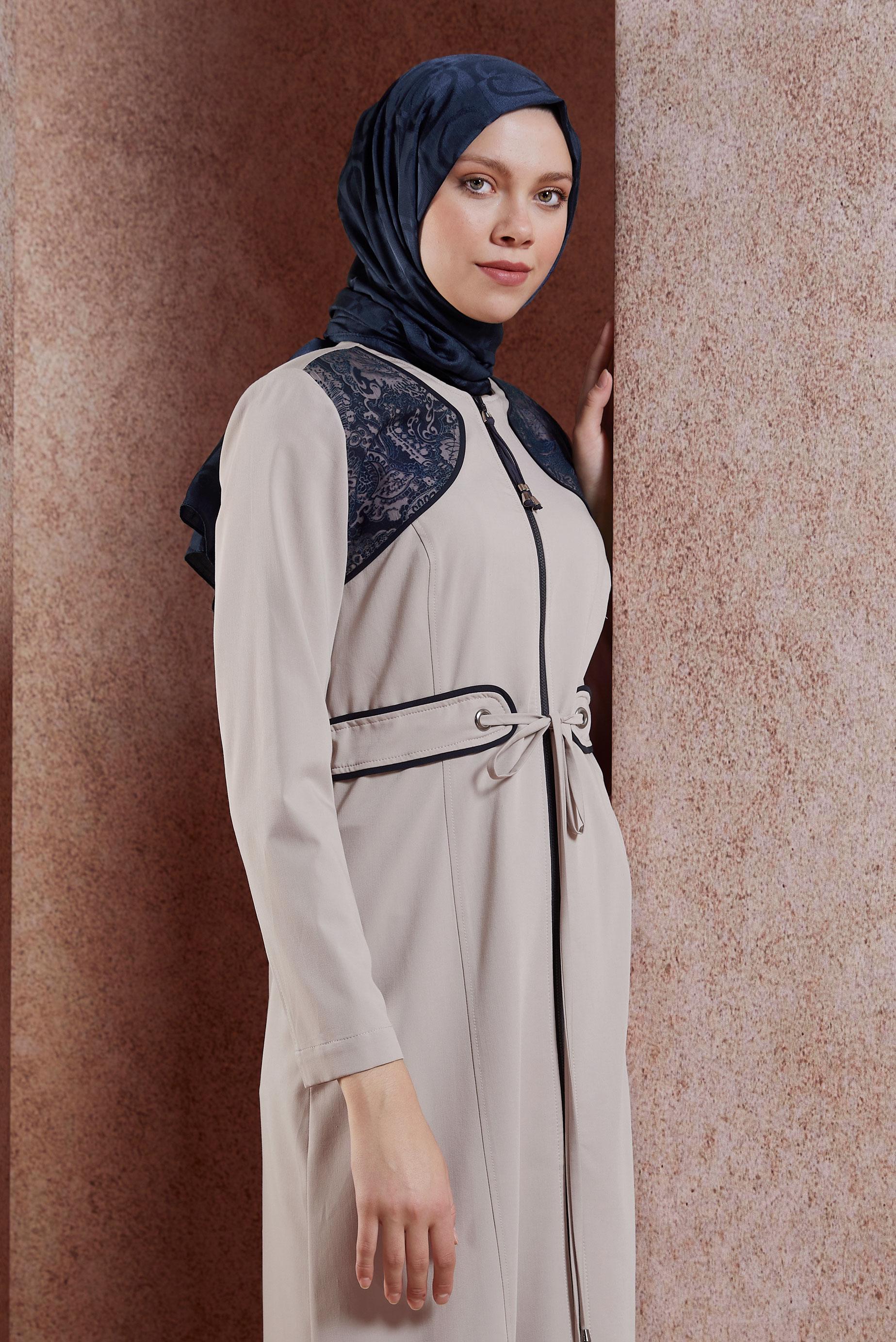 Tesettür giyim LACİVERT ALVİNA JAKAR ŞAL 8453