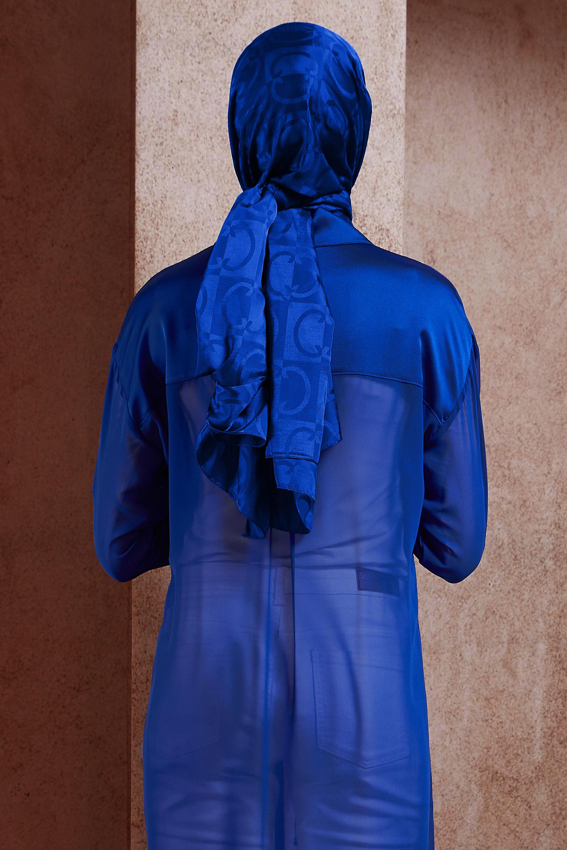 Tesettür giyim LACİVERT ALVİNA JAKAR ŞAL 8453